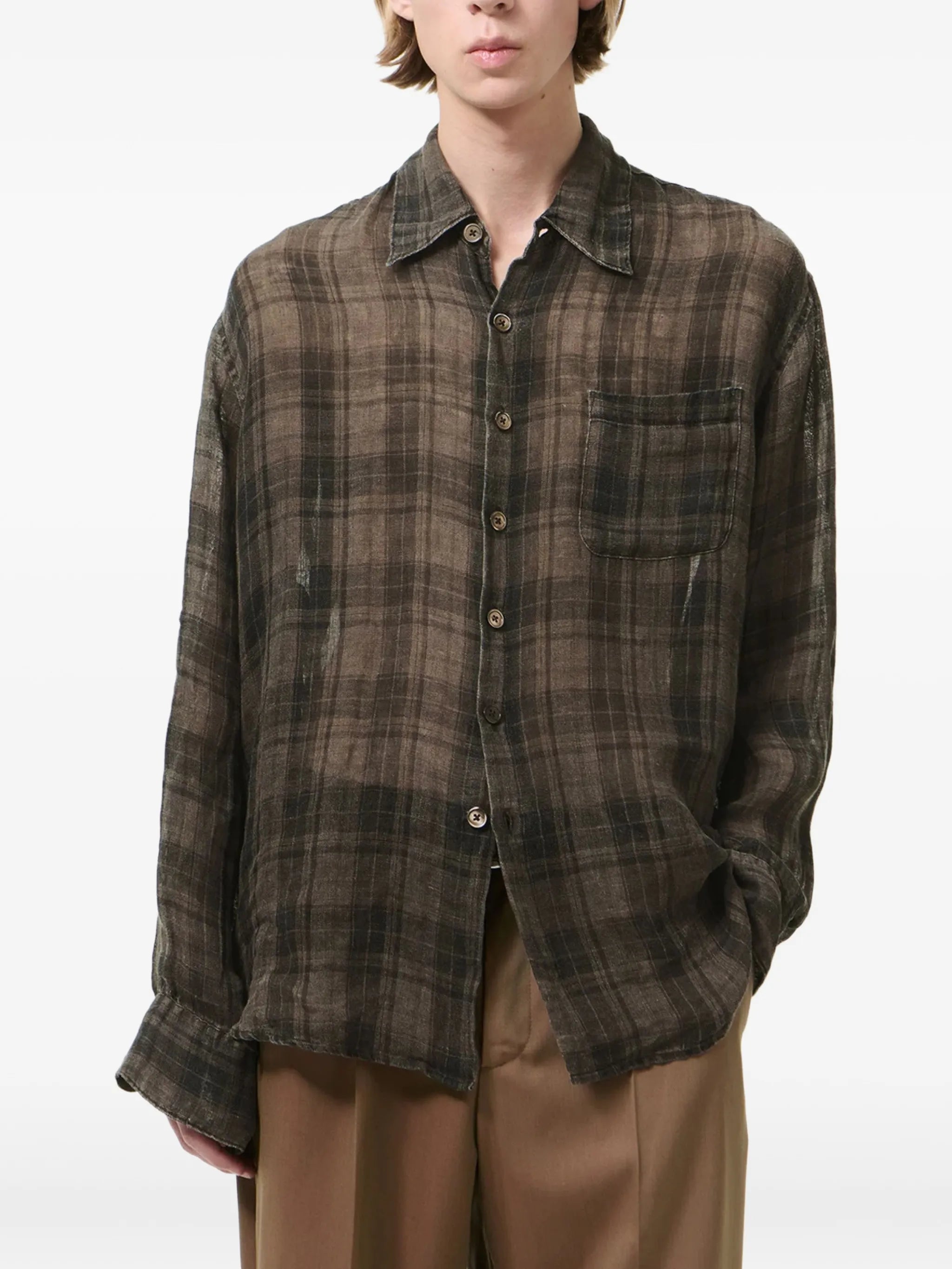 Above pocket checked shirt