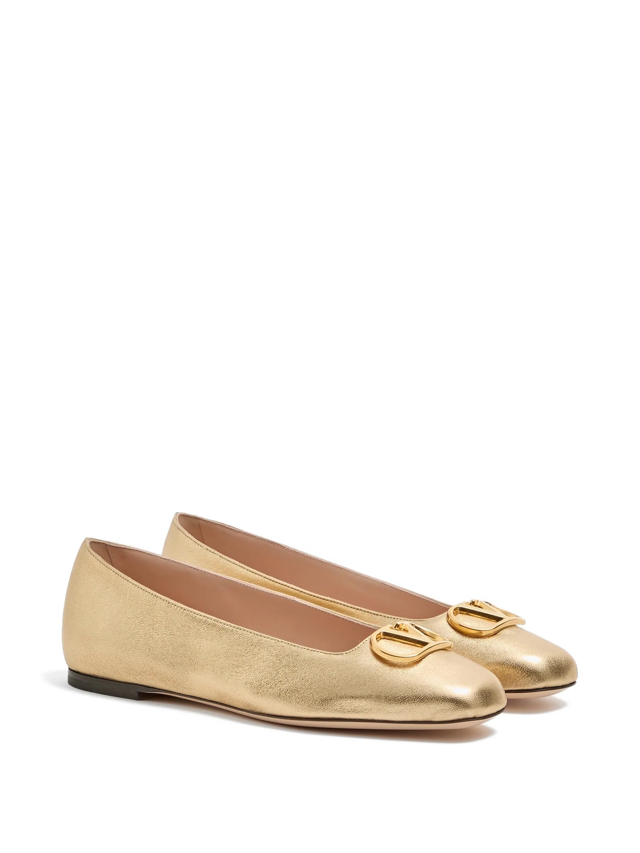 Vlogo signature ballerinas in laminated nappa leather