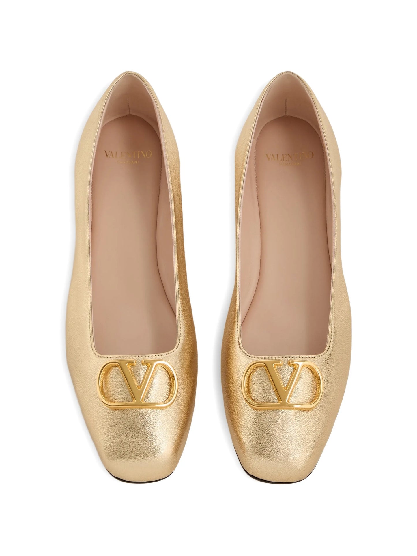 Vlogo signature ballerinas in laminated nappa leather