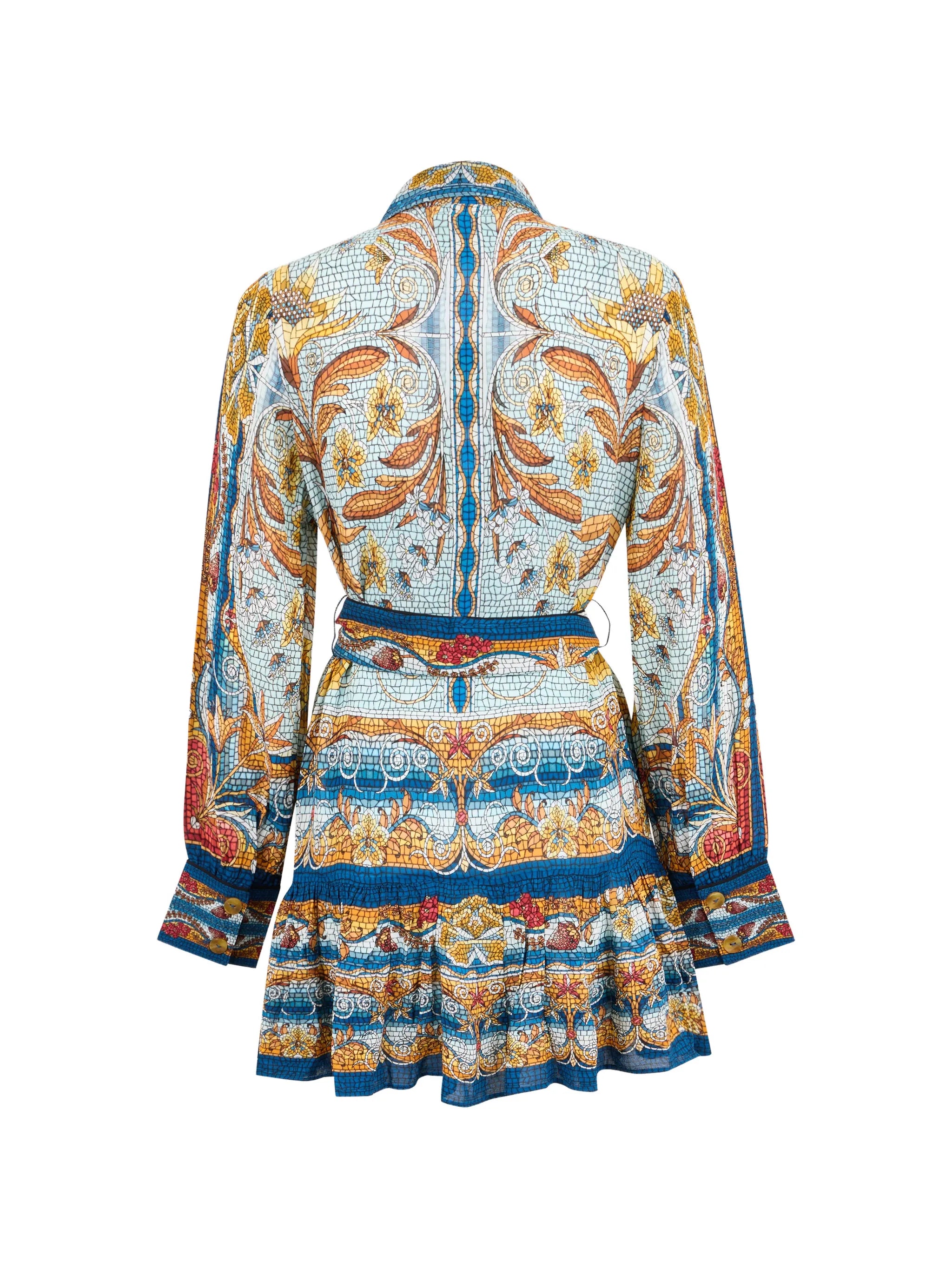 mosaic-print mini dress