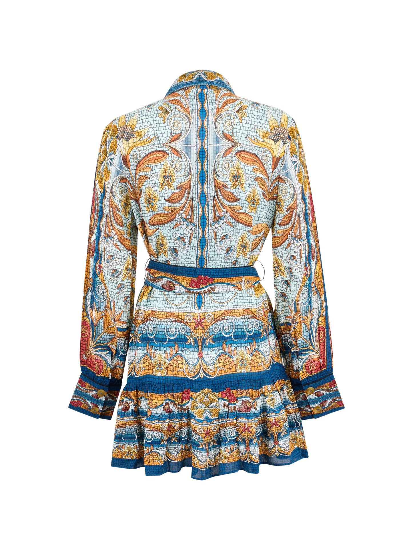 mosaic-print mini dress