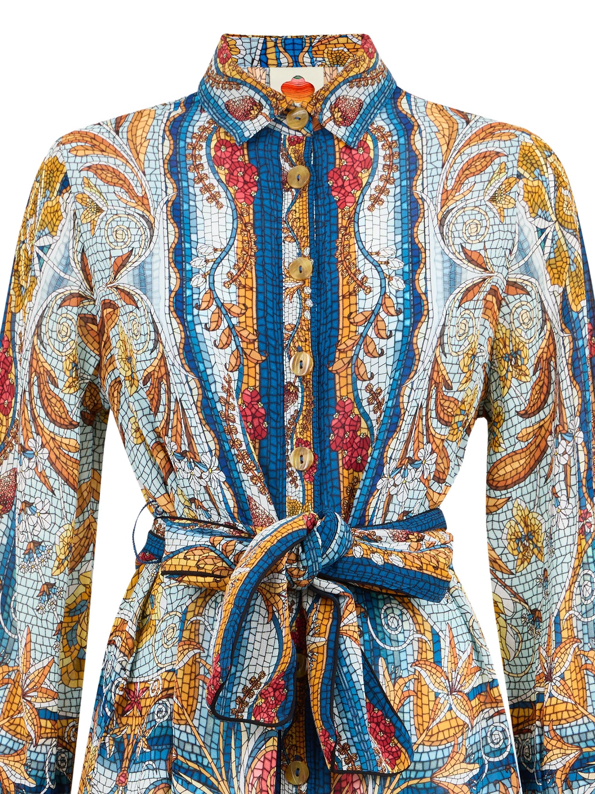 mosaic-print mini dress