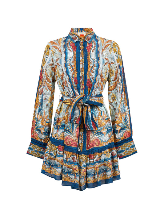 mosaic-print mini dress