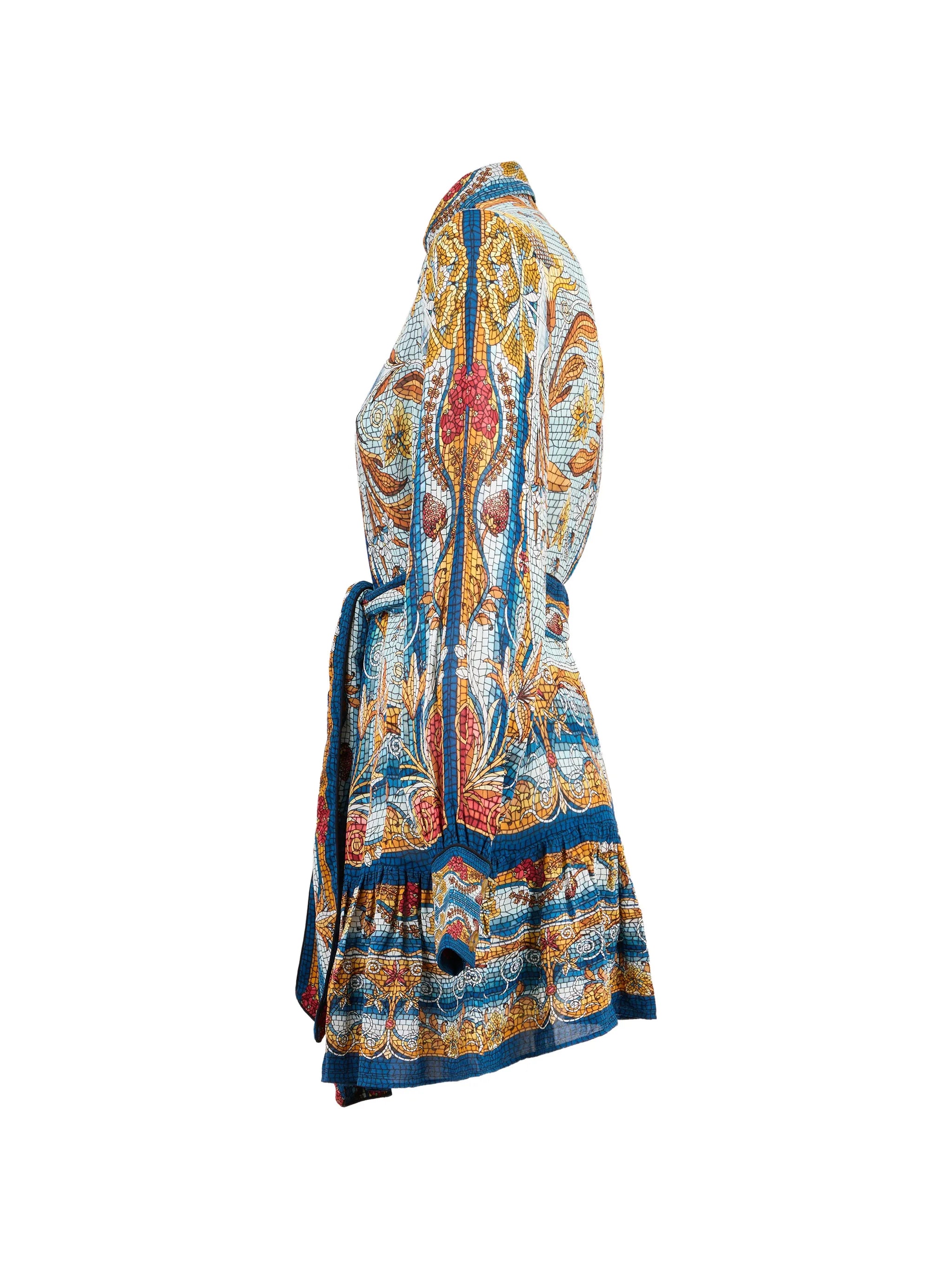 mosaic-print mini dress