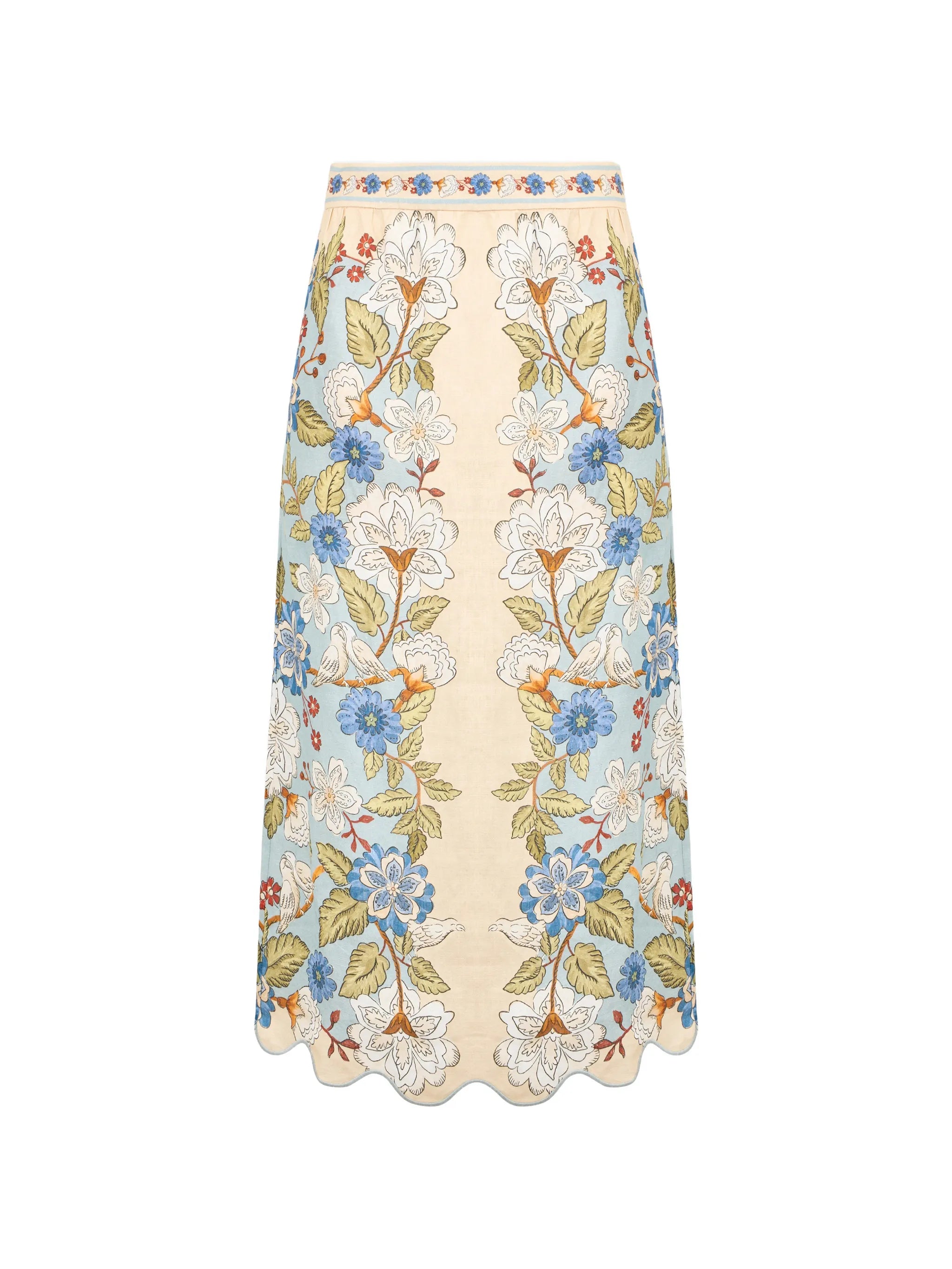 Cream Garden midi skirt