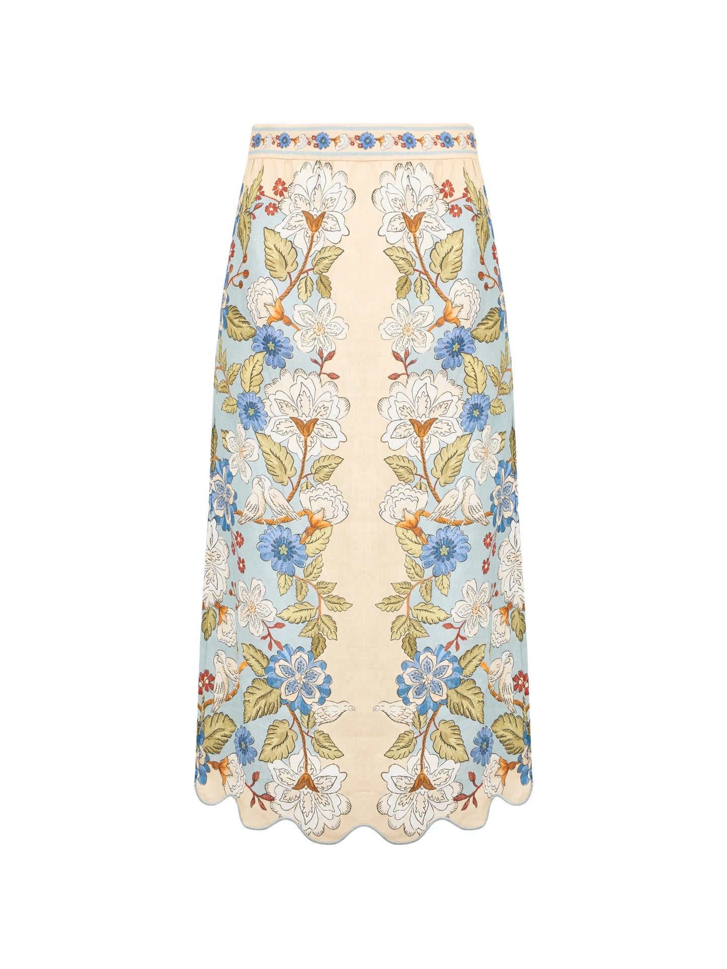 Cream Garden midi skirt
