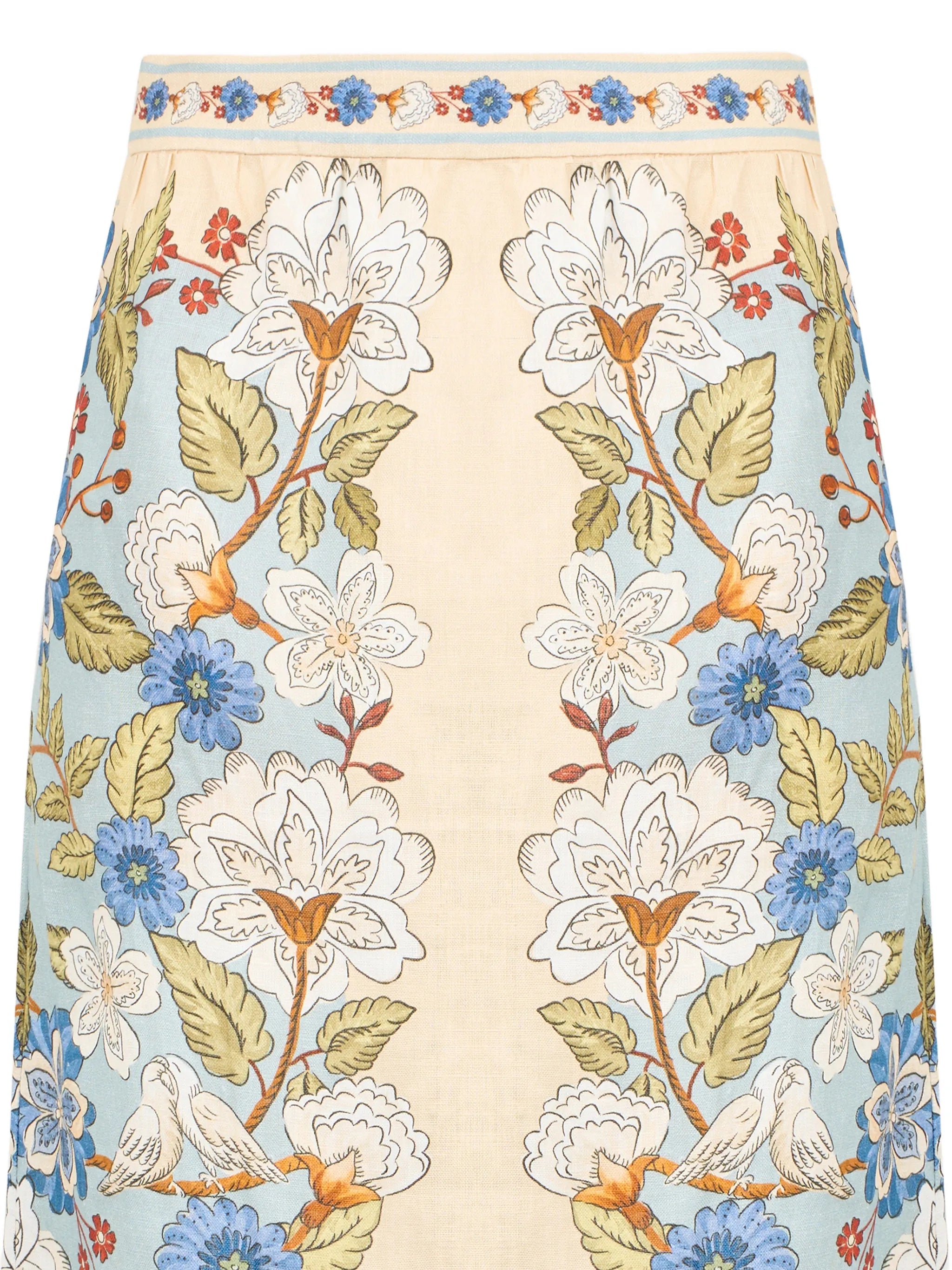 Cream Garden midi skirt