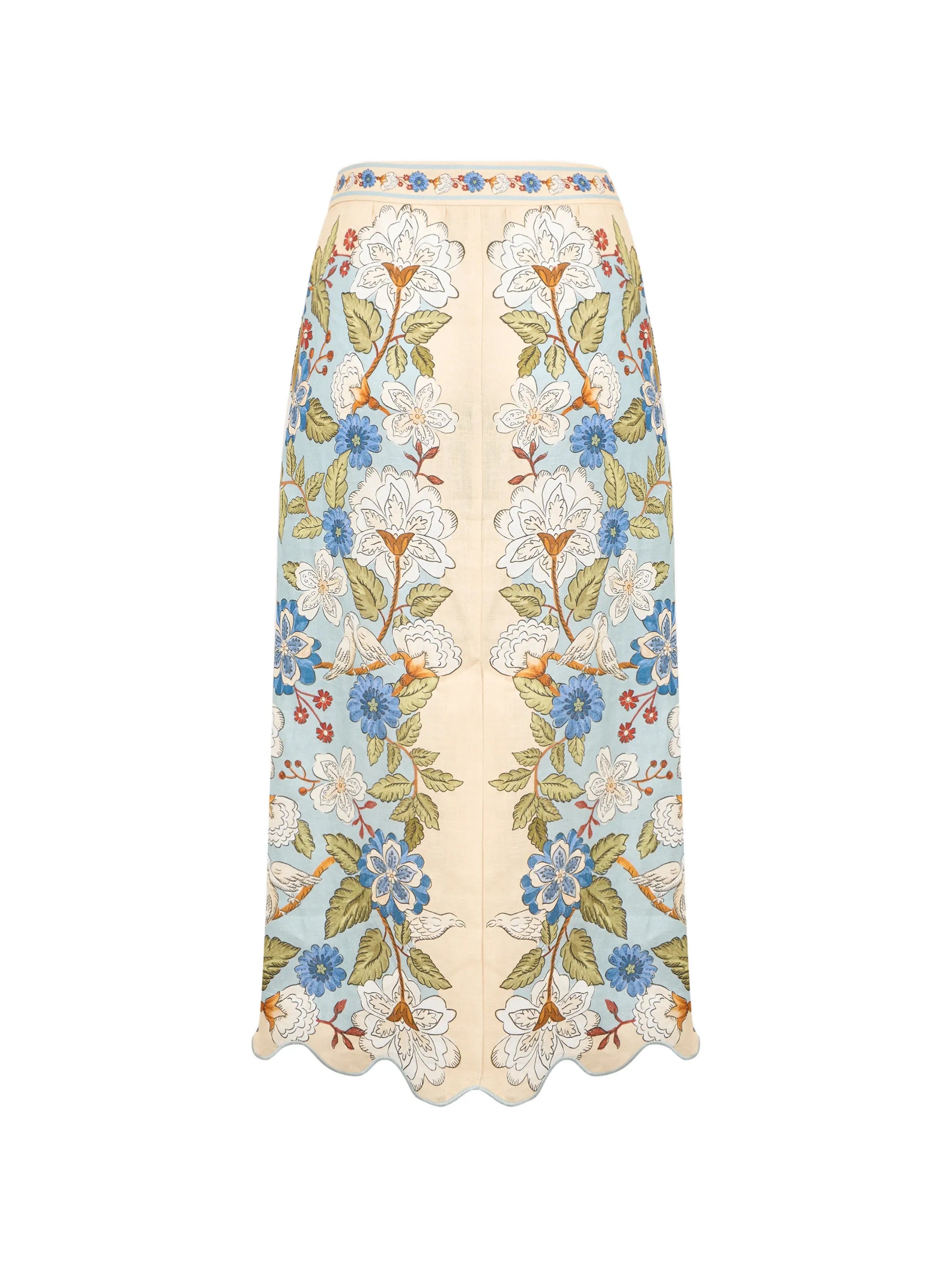 Cream Garden midi skirt