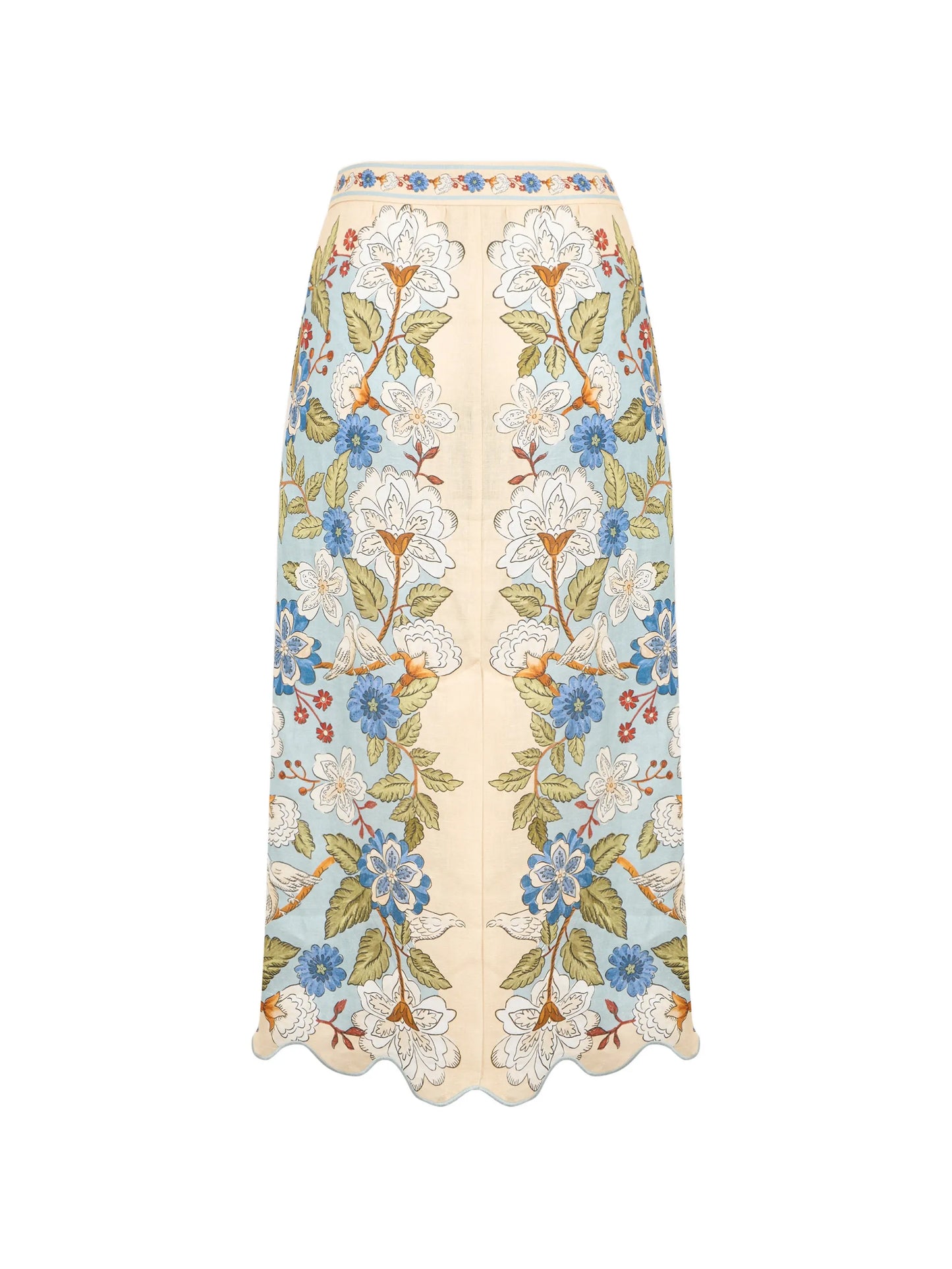 Cream Garden midi skirt