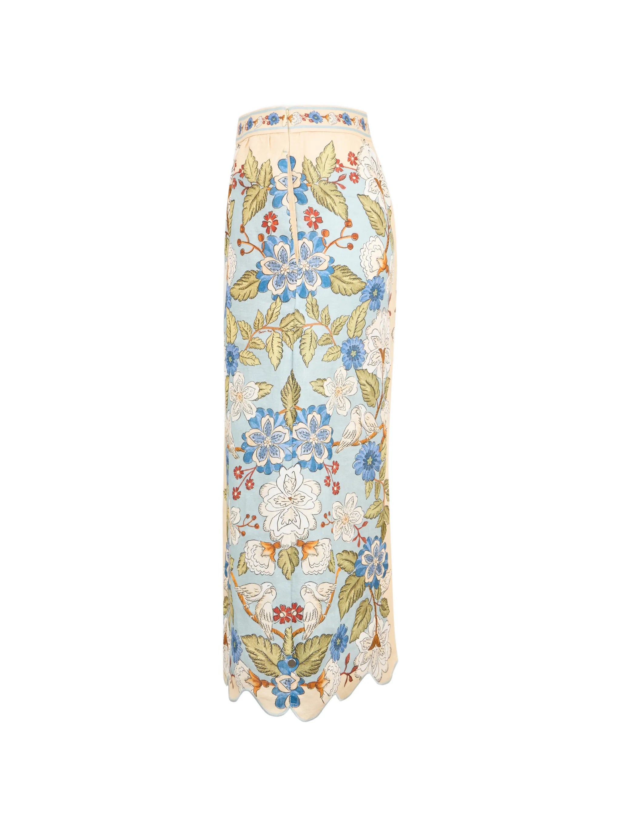 Cream Garden midi skirt