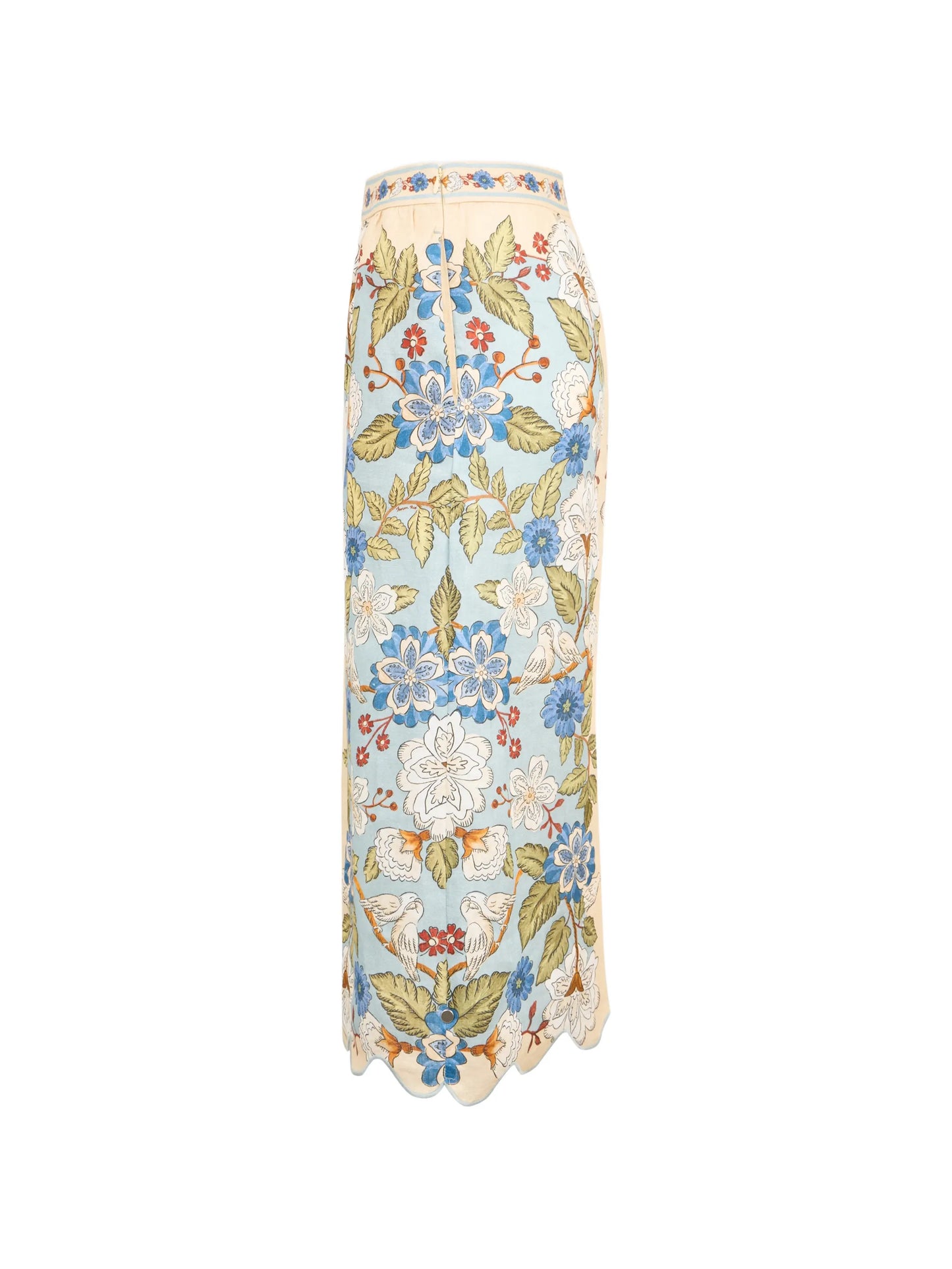 Cream Garden midi skirt
