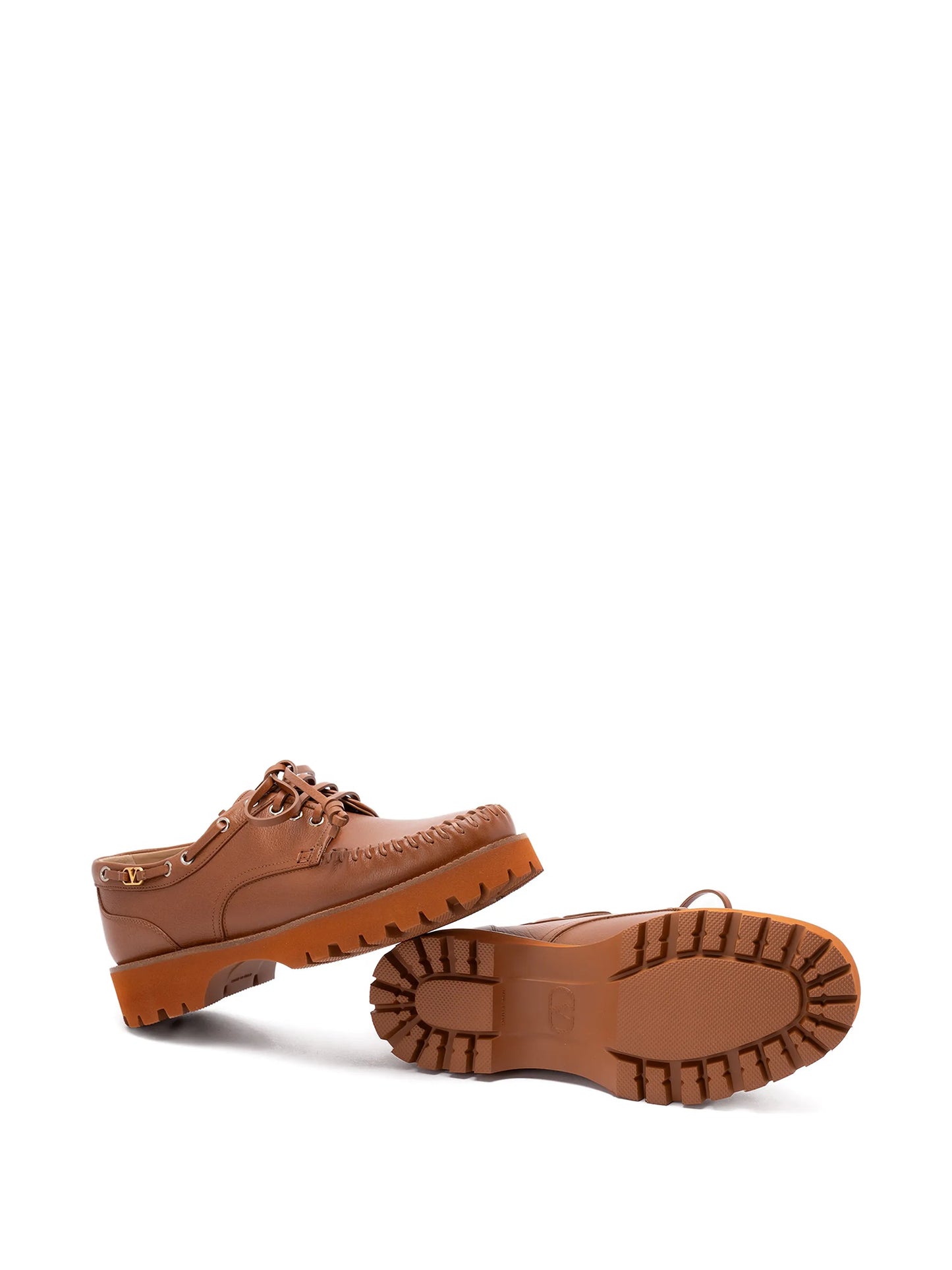 lug-sole leather boat shoes