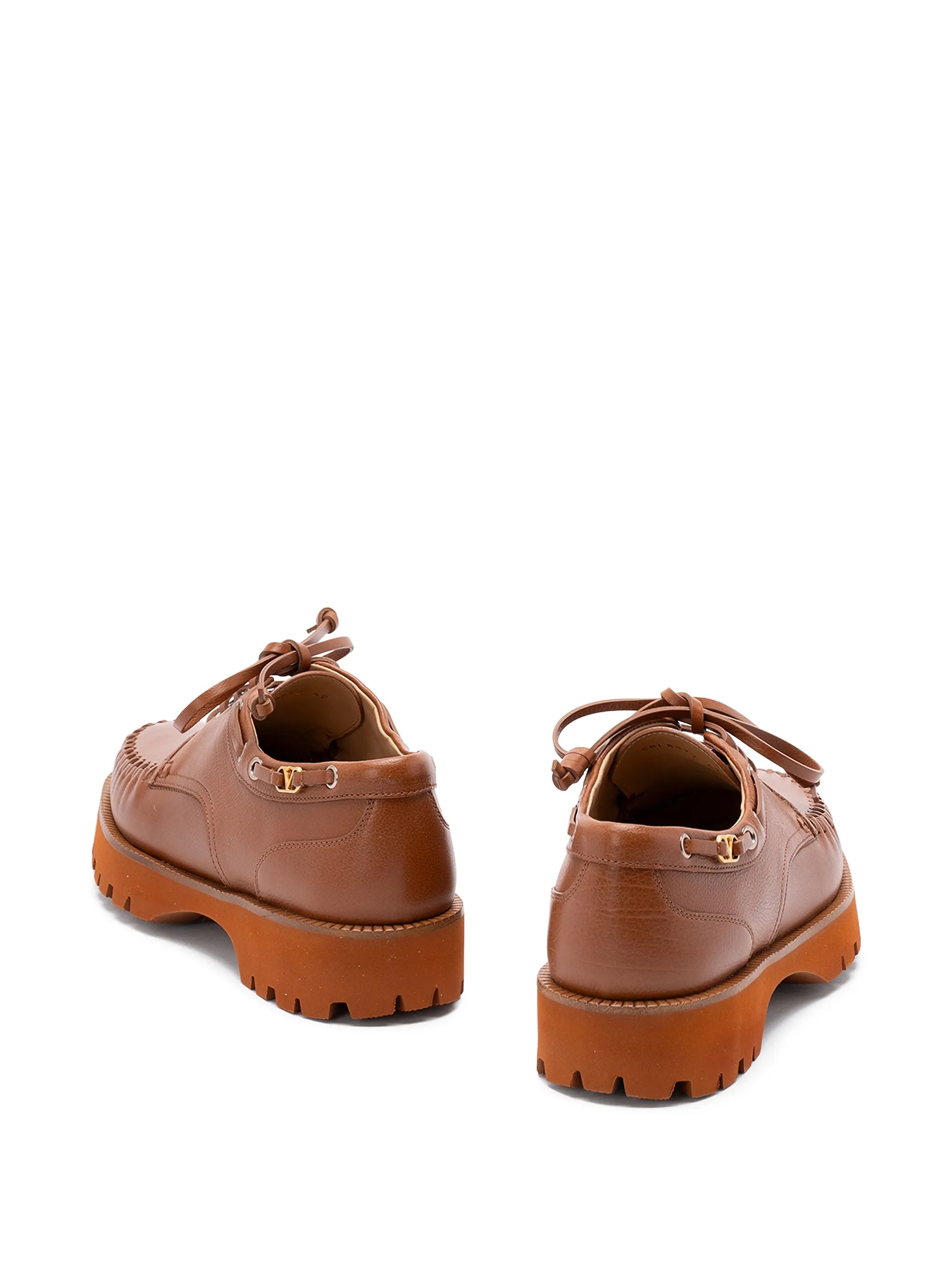 lug-sole leather boat shoes