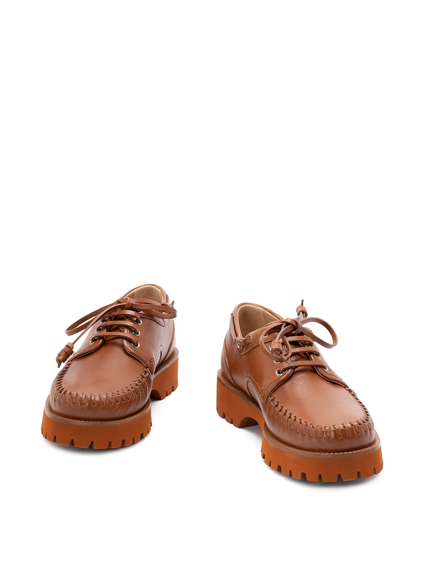 lug-sole leather boat shoes