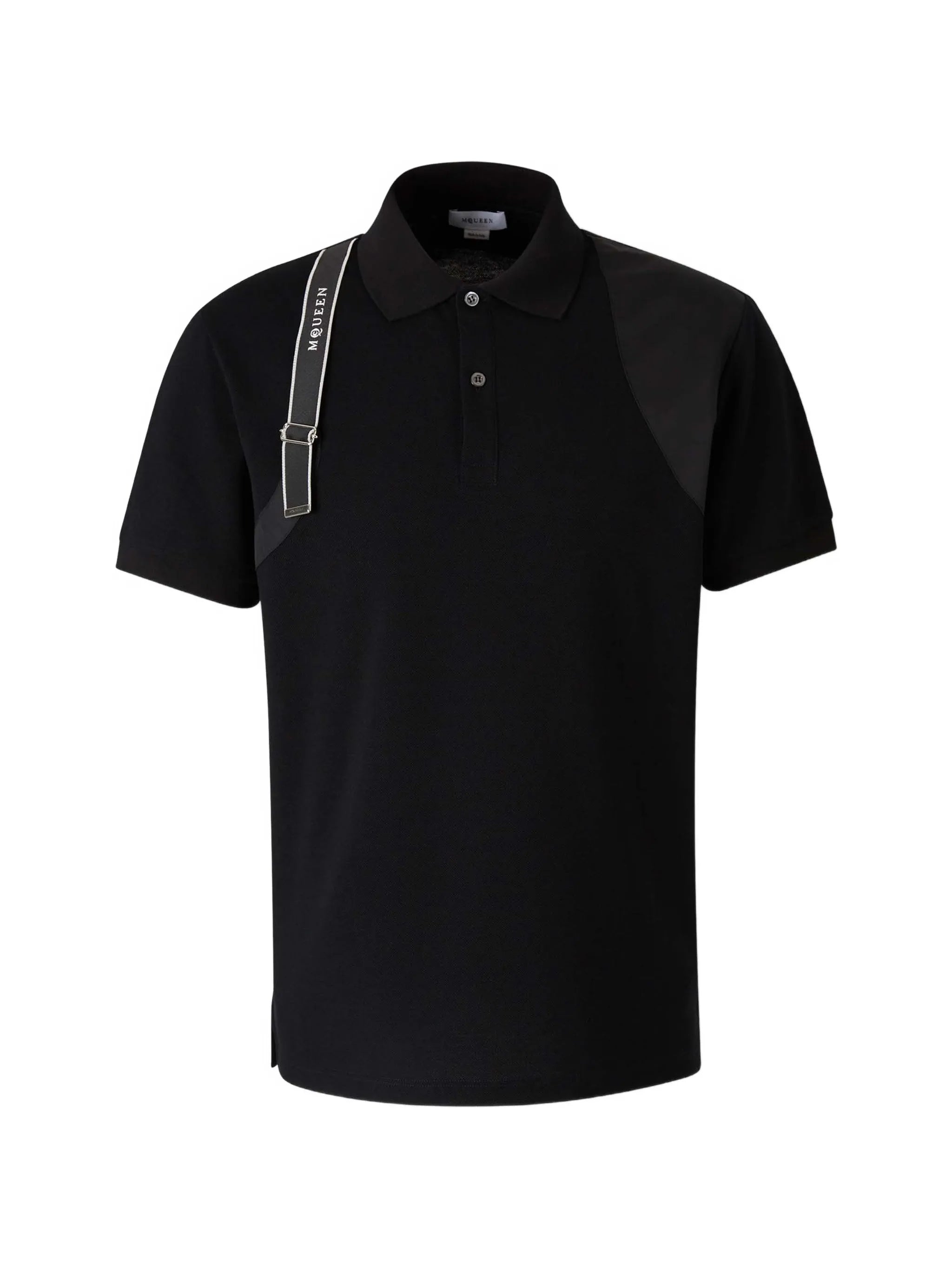 harness-detail panelled polo shirt