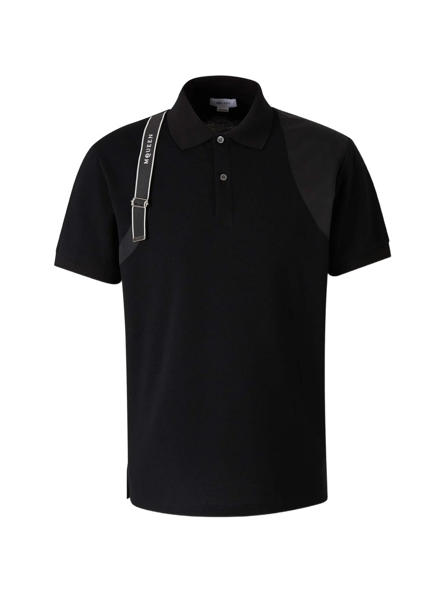 harness-detail panelled polo shirt