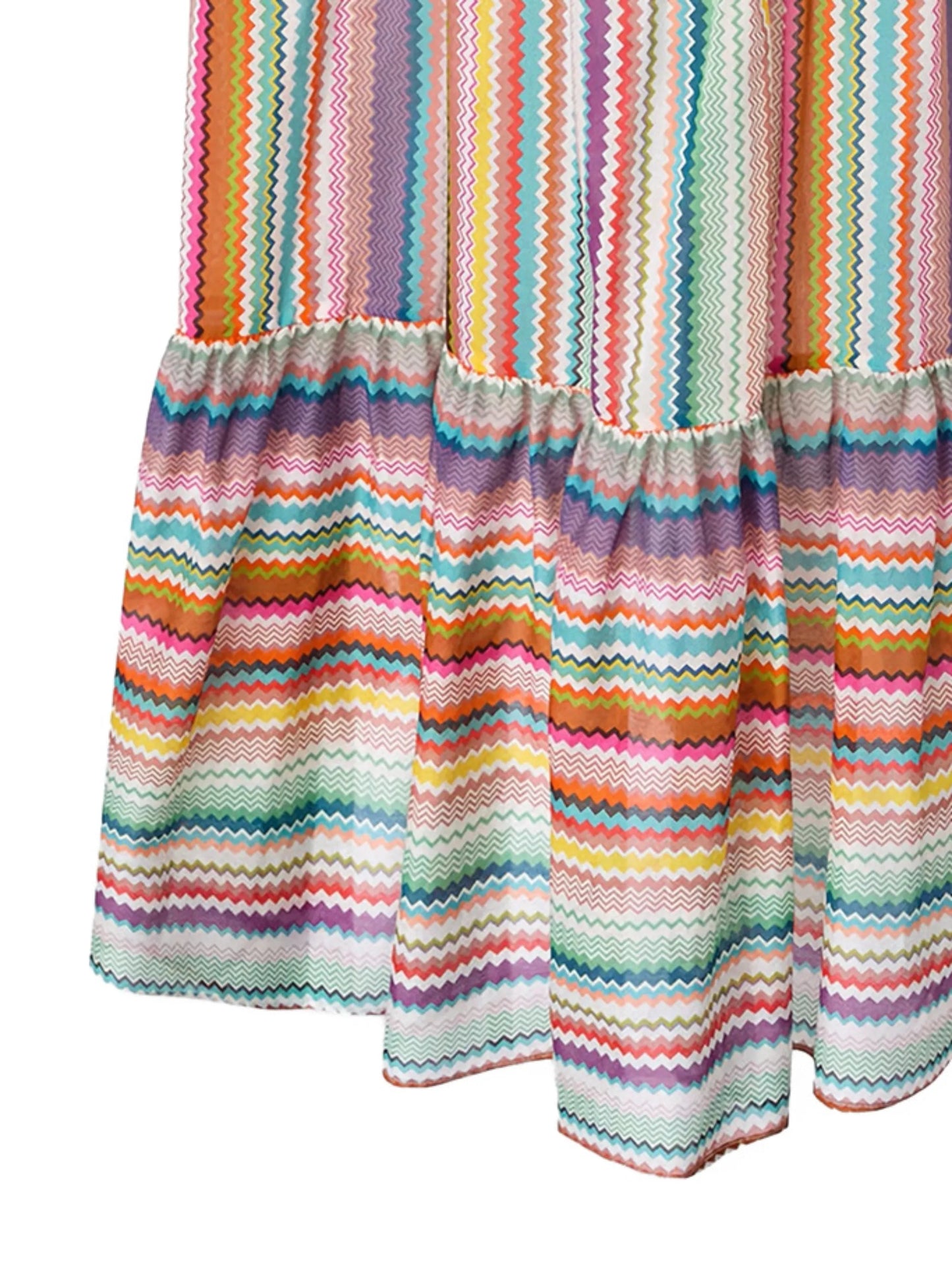 sleeveless zigzag-pattern maxi dress