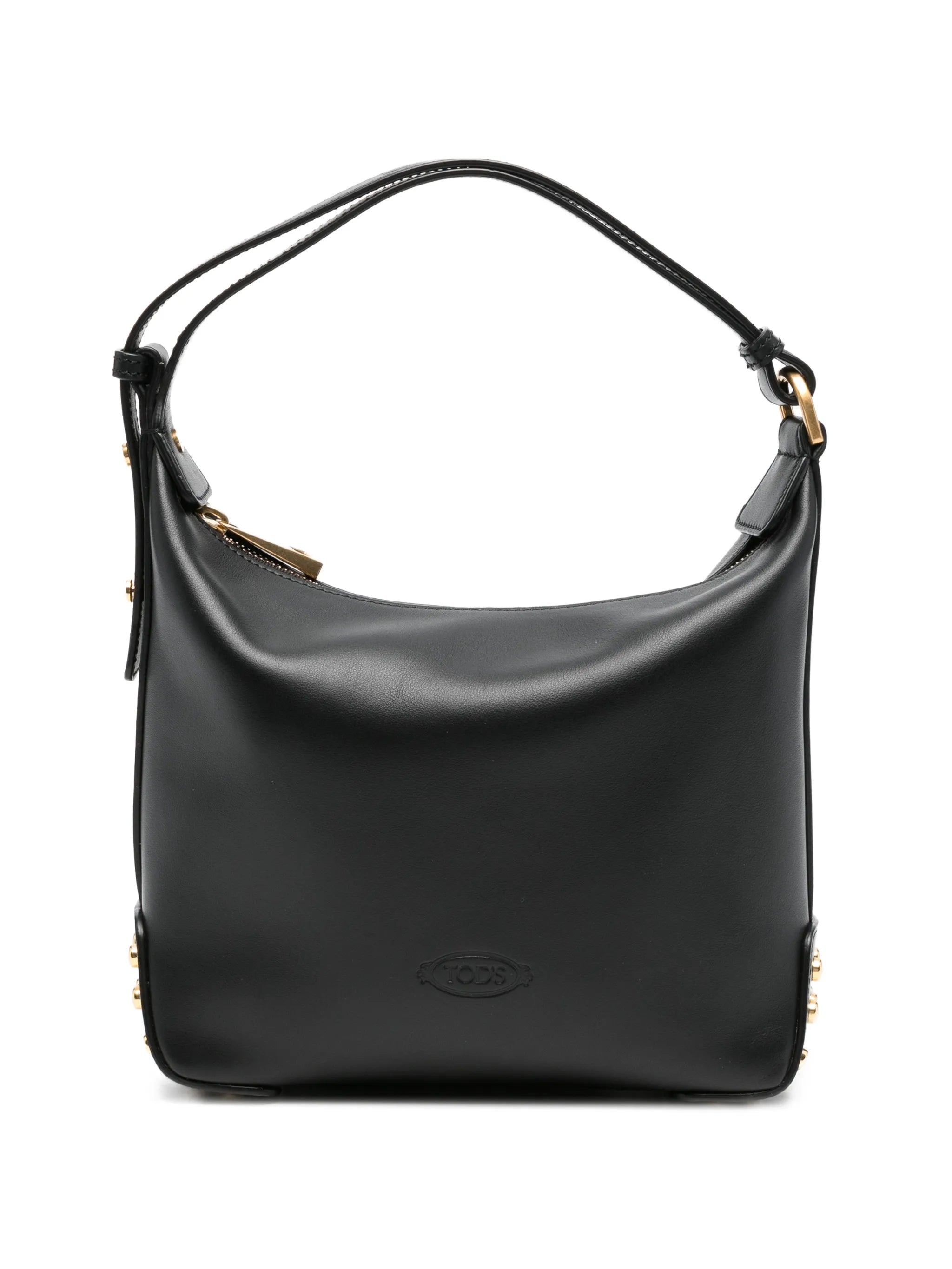 metal-stud leather tote bag