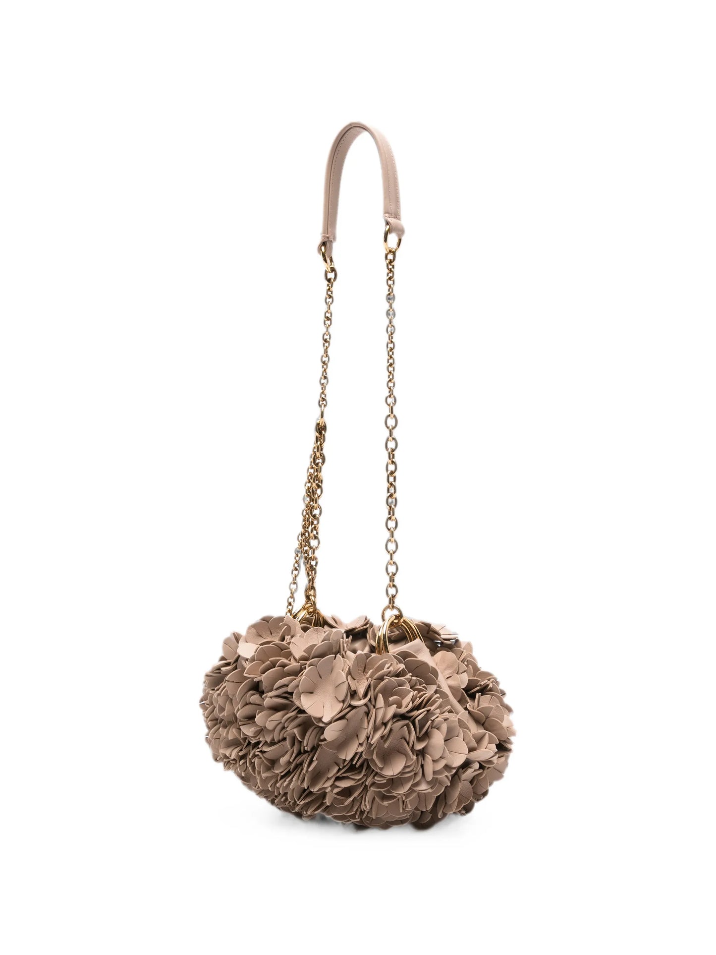 Plissé leather shoulder bag