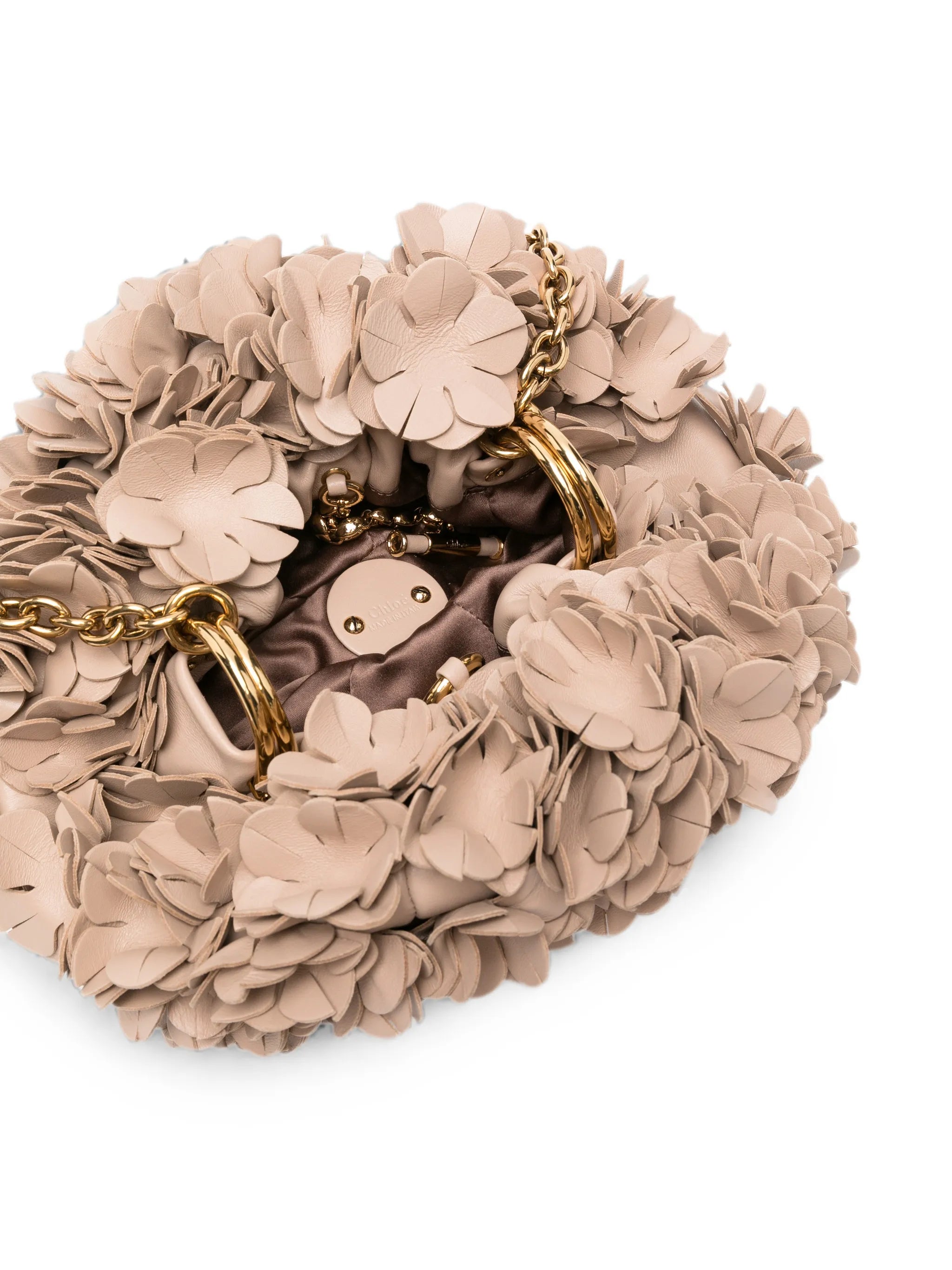 Plissé leather shoulder bag