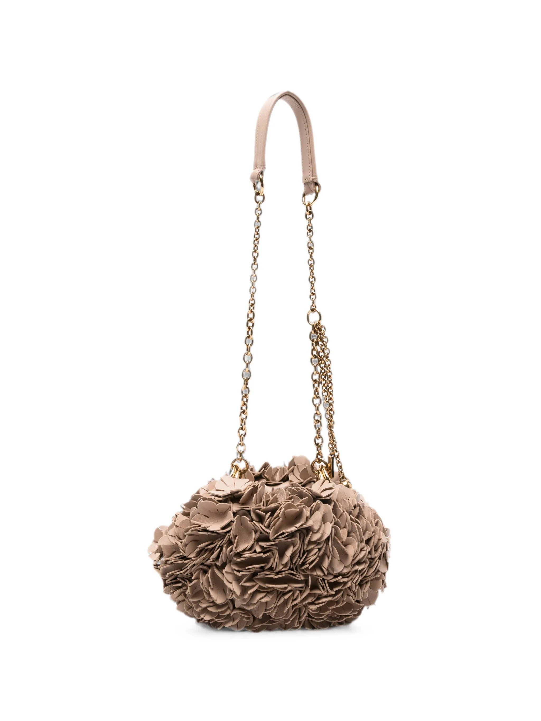 Plissé leather shoulder bag