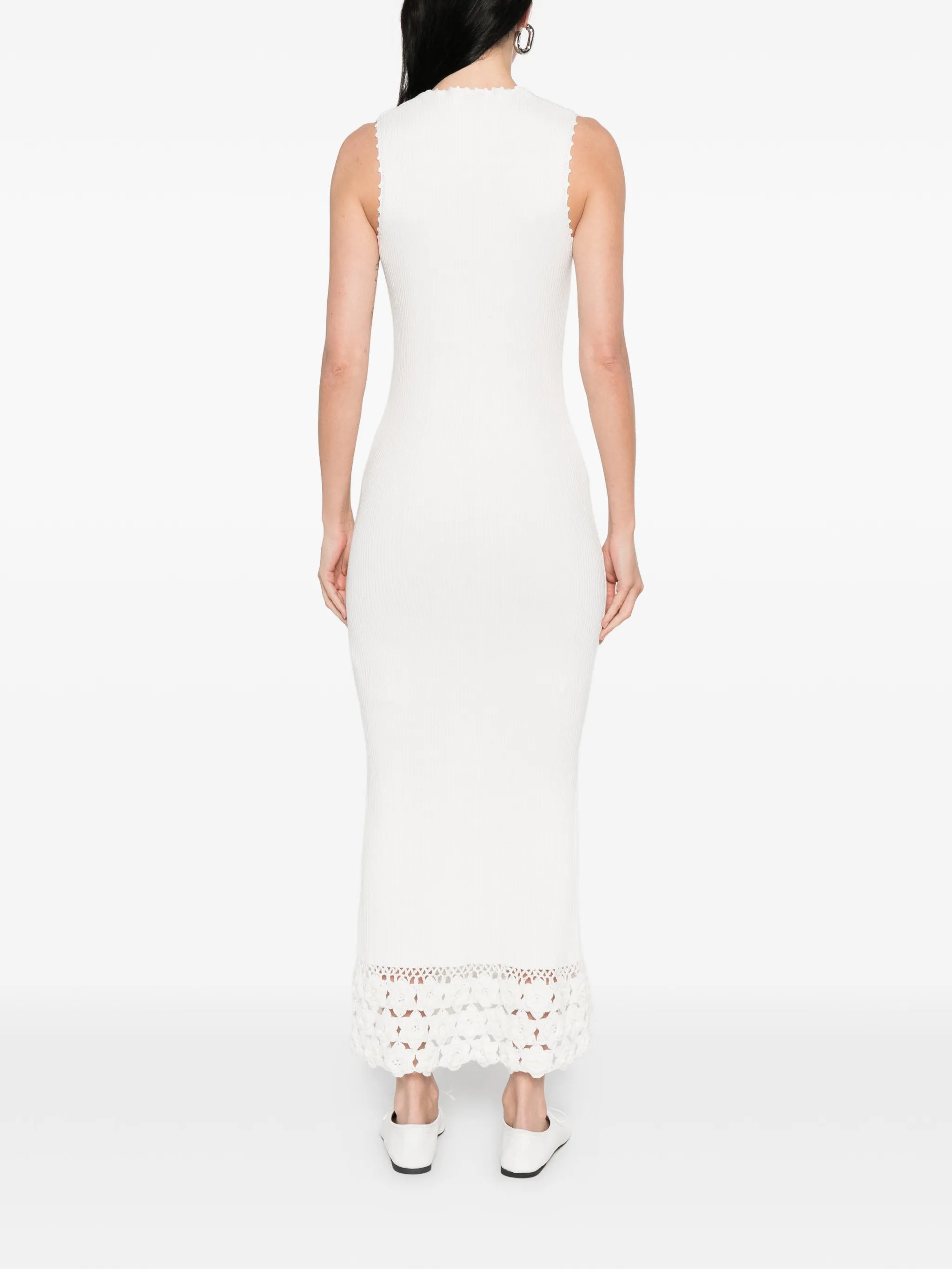 crochet V-neck long dress