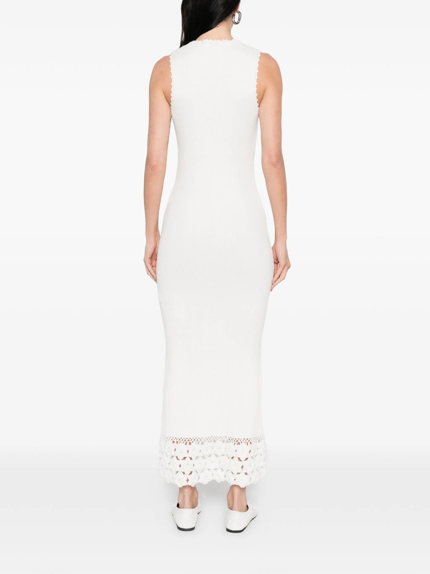 crochet V-neck long dress