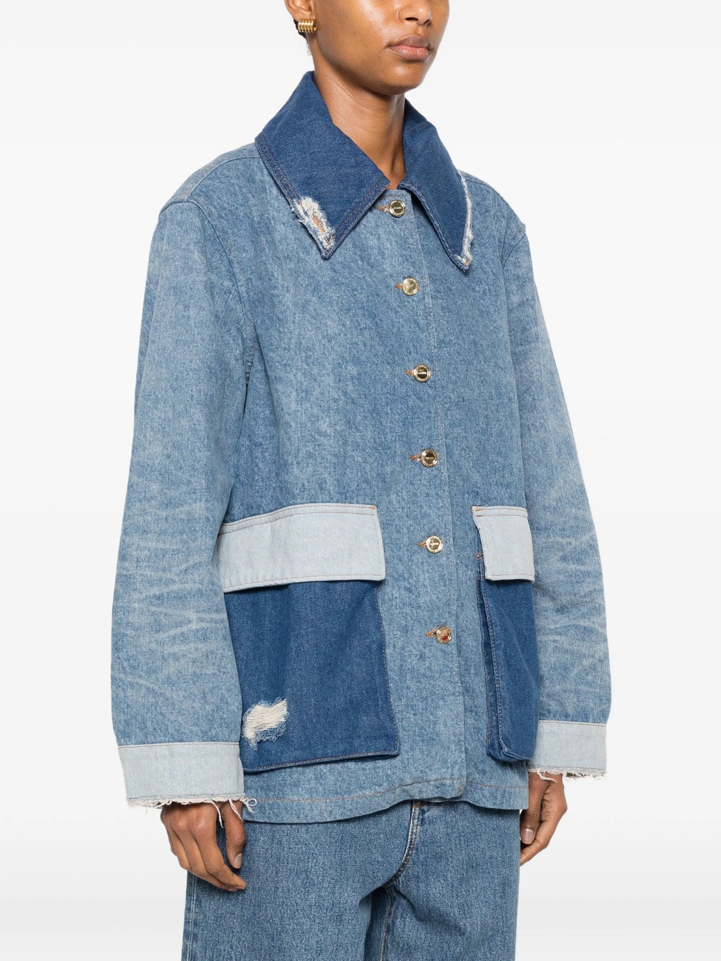 buttoned distressed jacket