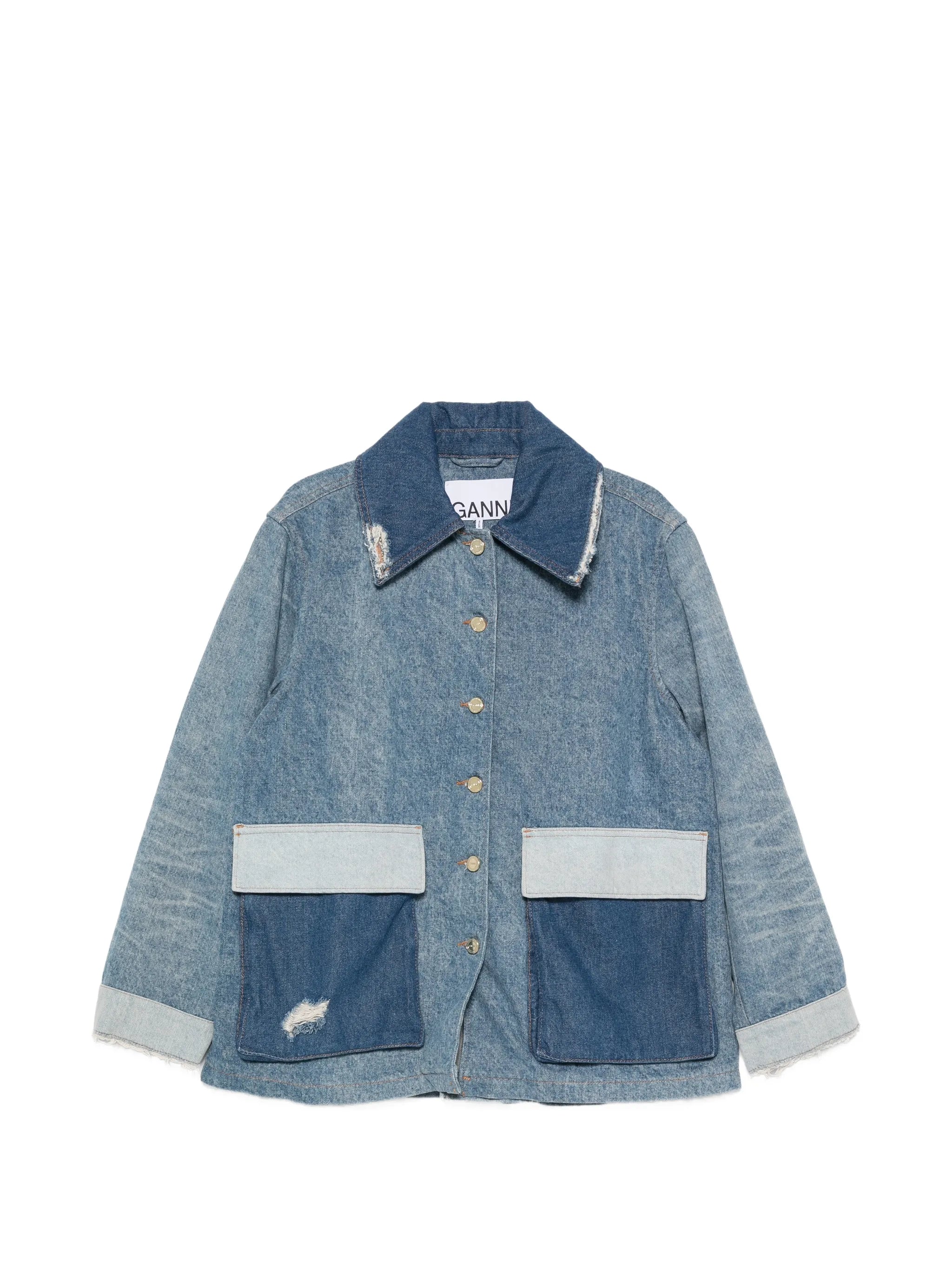 buttoned distressed jacket