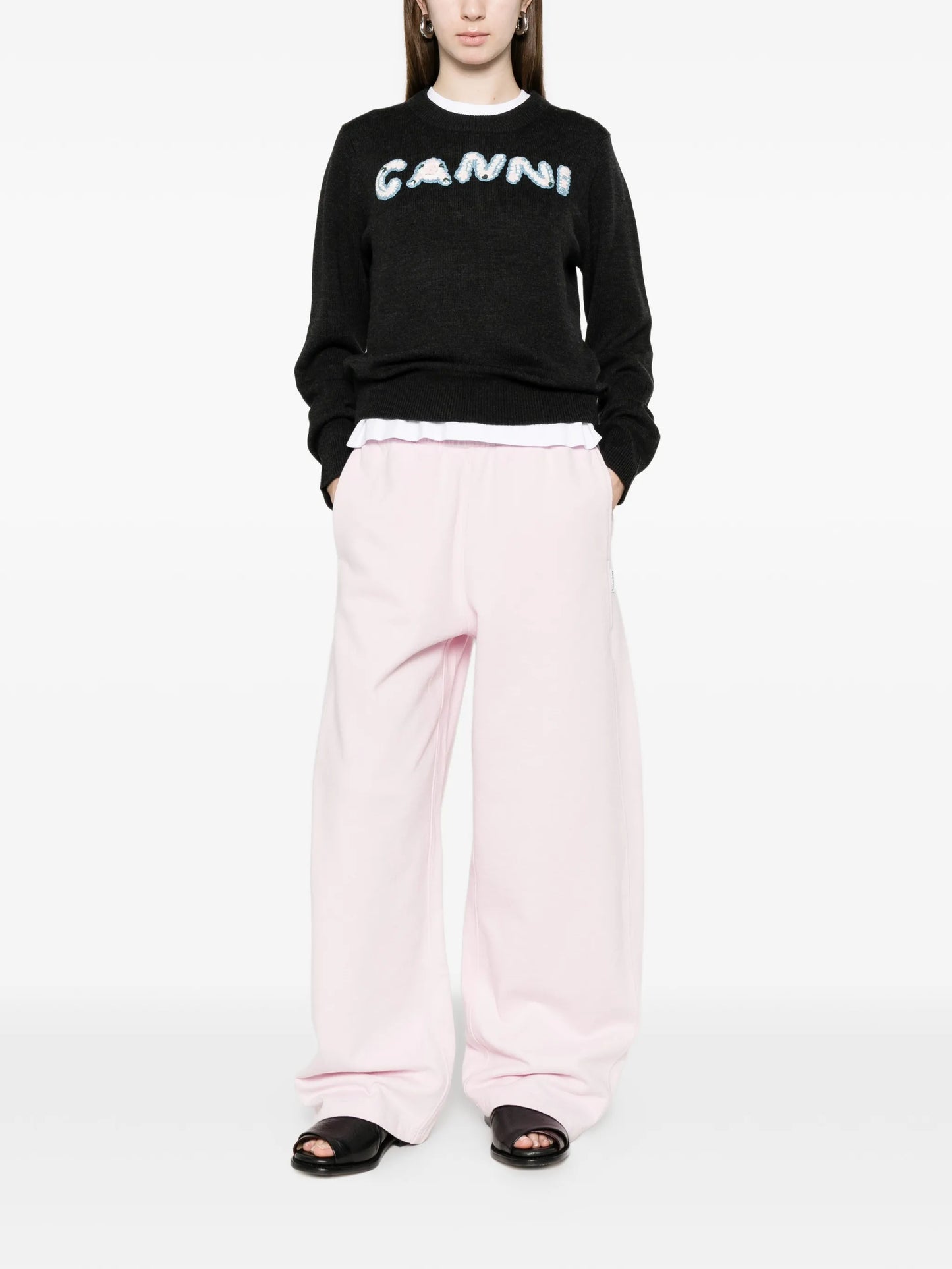 appliqué crew neck knitwear