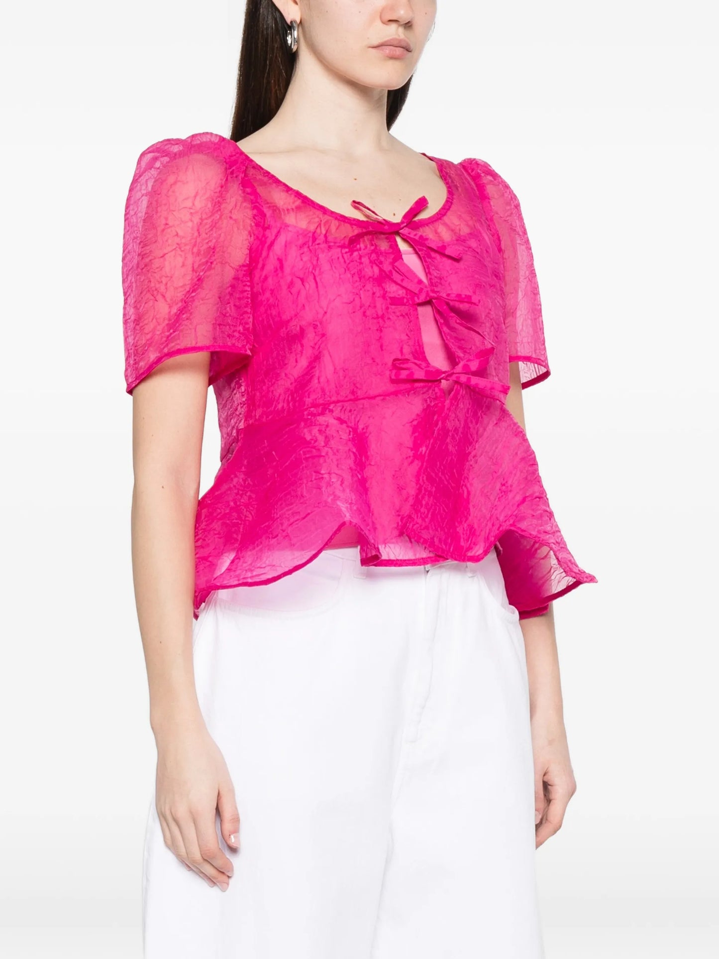 shibori organza blouse