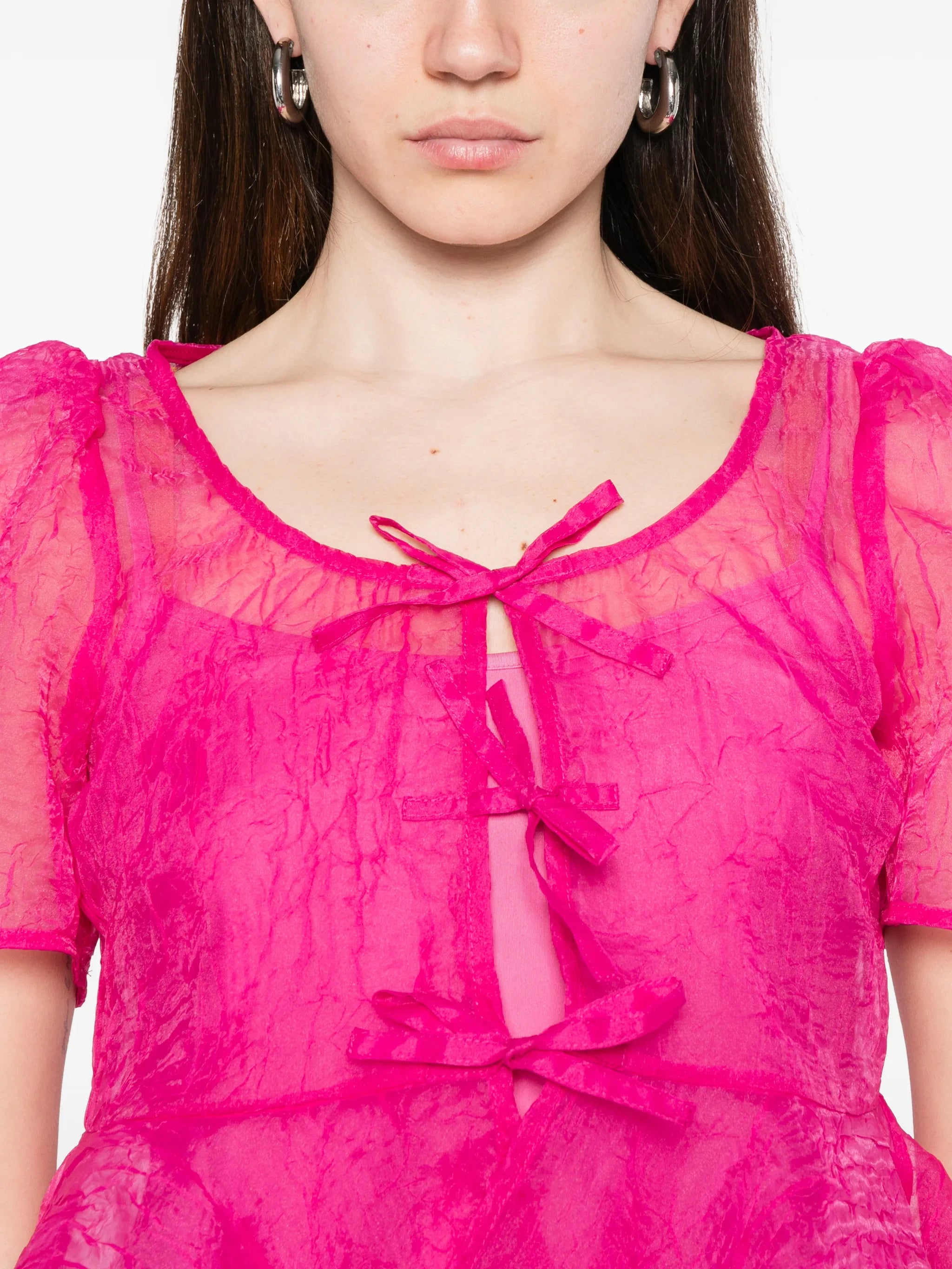 shibori organza blouse