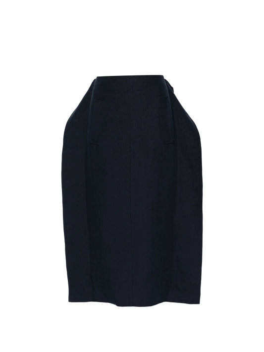 front-pocket midi skirt