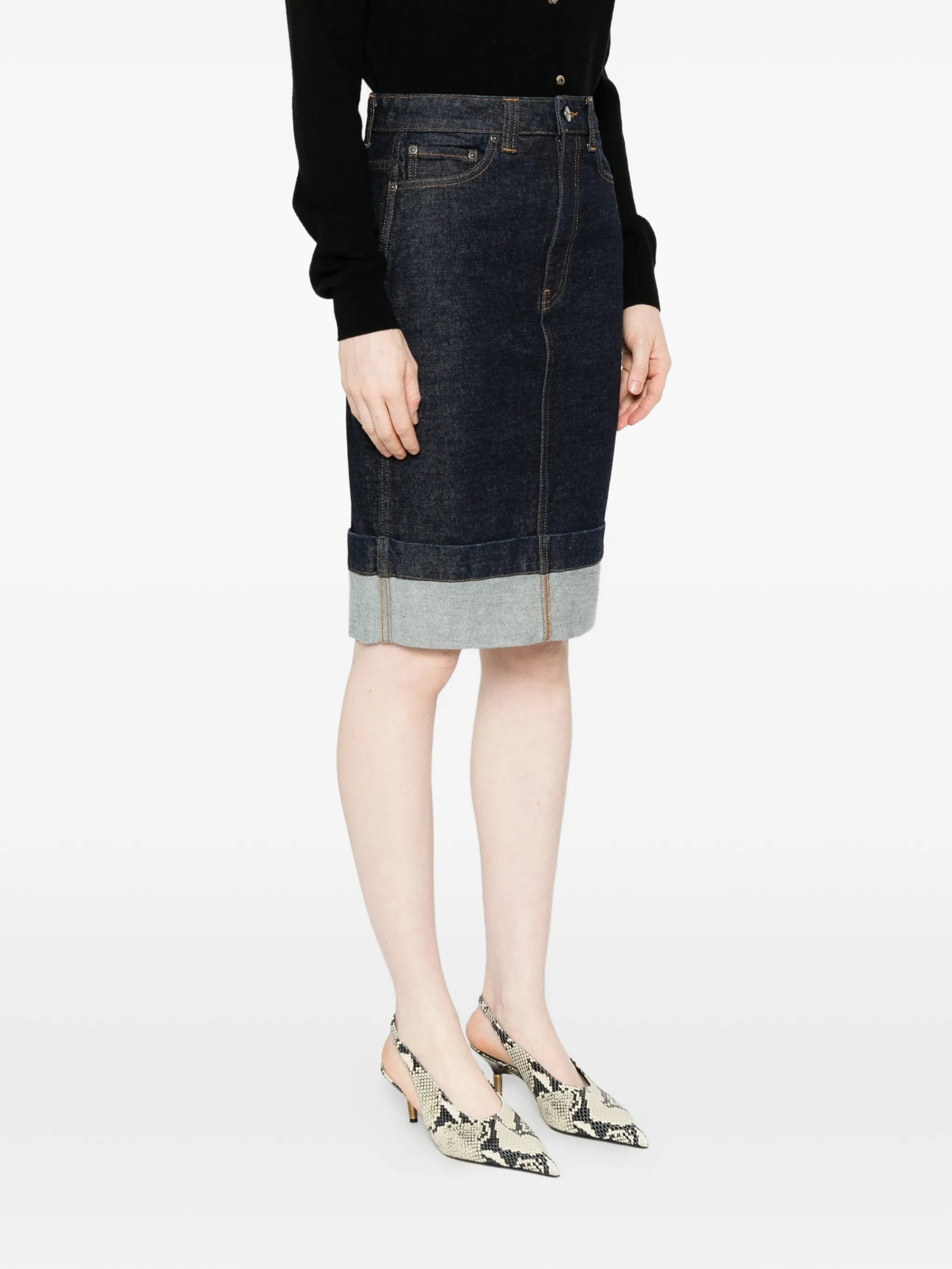 Kendra cuffed midi skirt