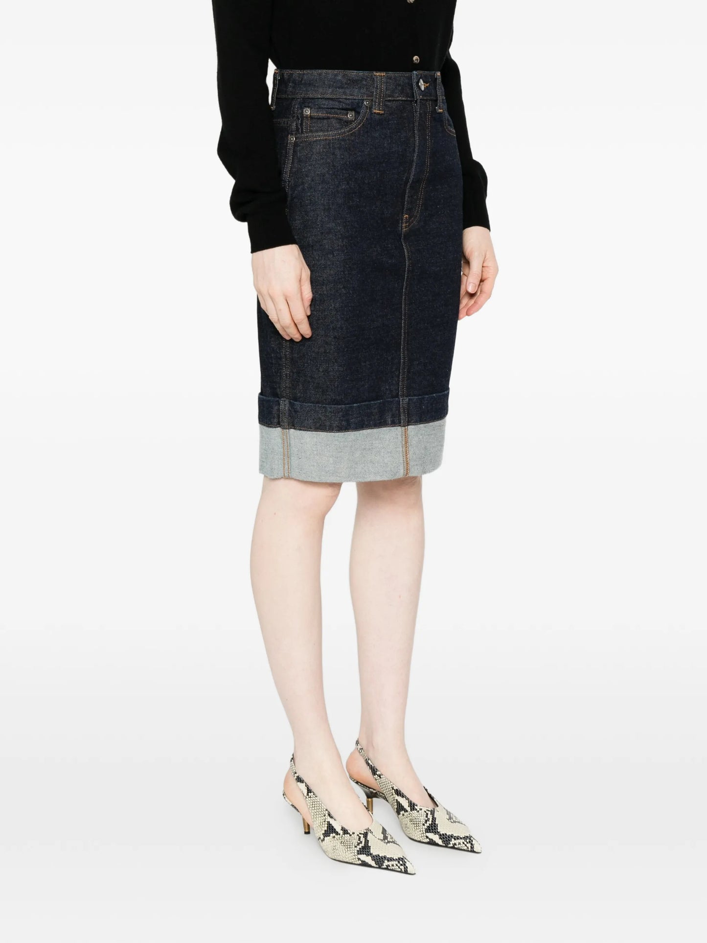 Kendra cuffed midi skirt
