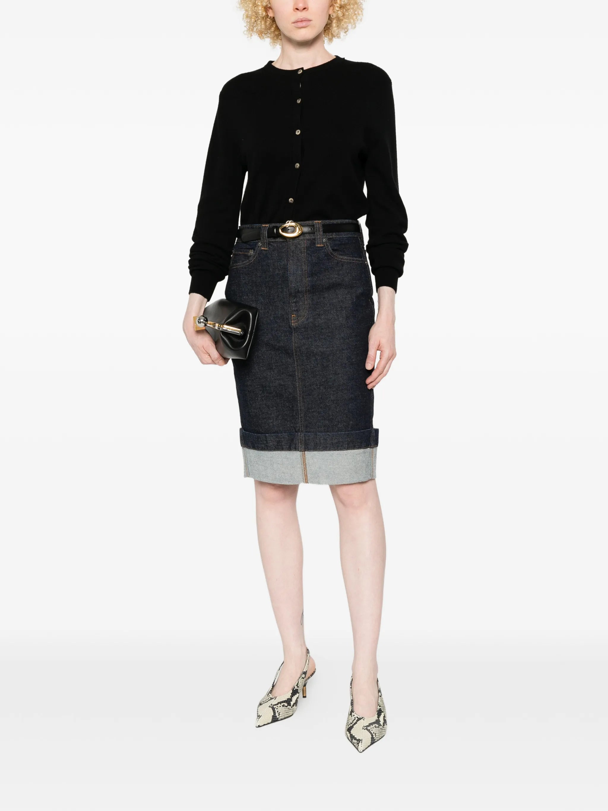 Kendra cuffed midi skirt
