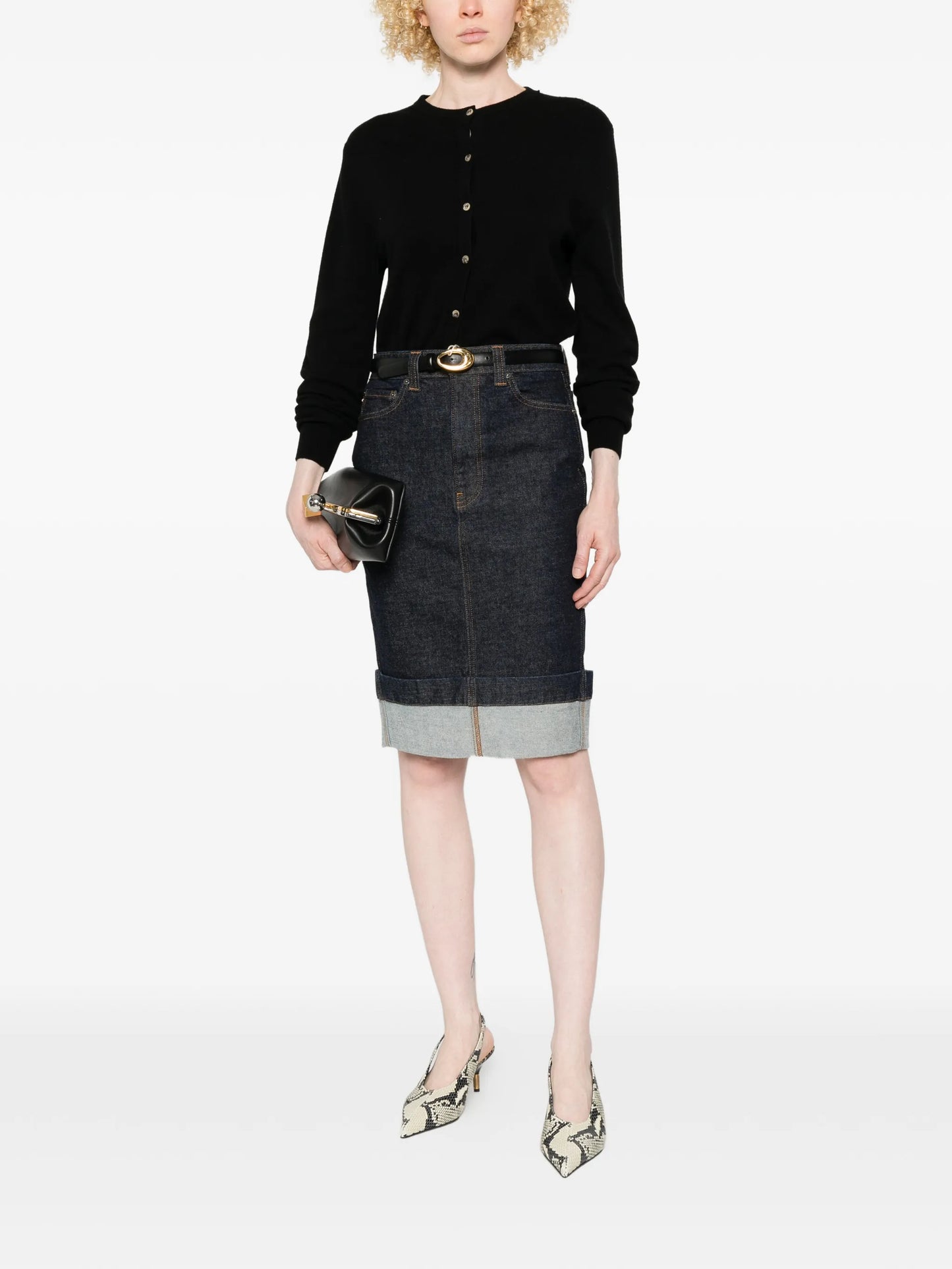 Kendra cuffed midi skirt