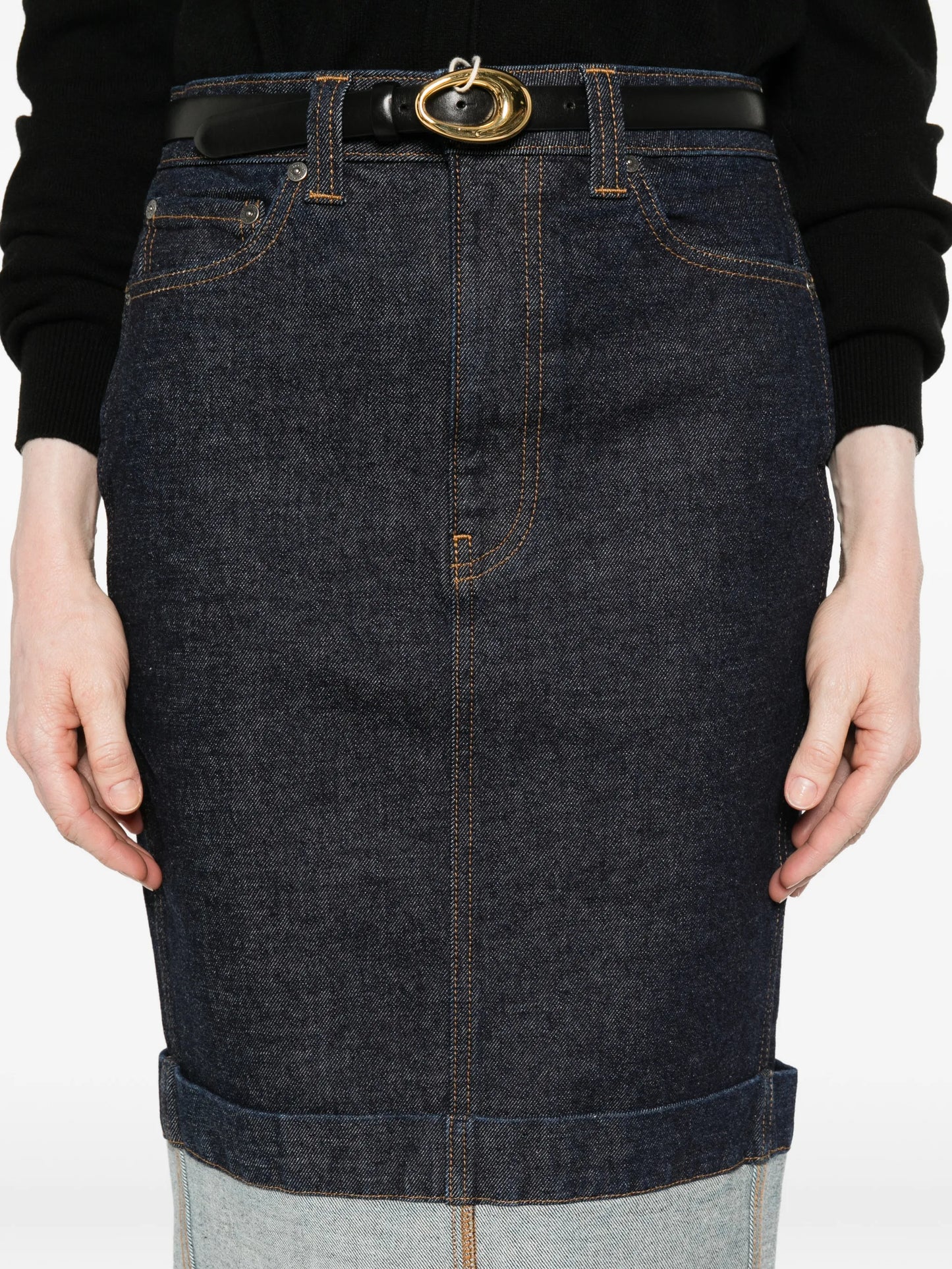 Kendra cuffed midi skirt