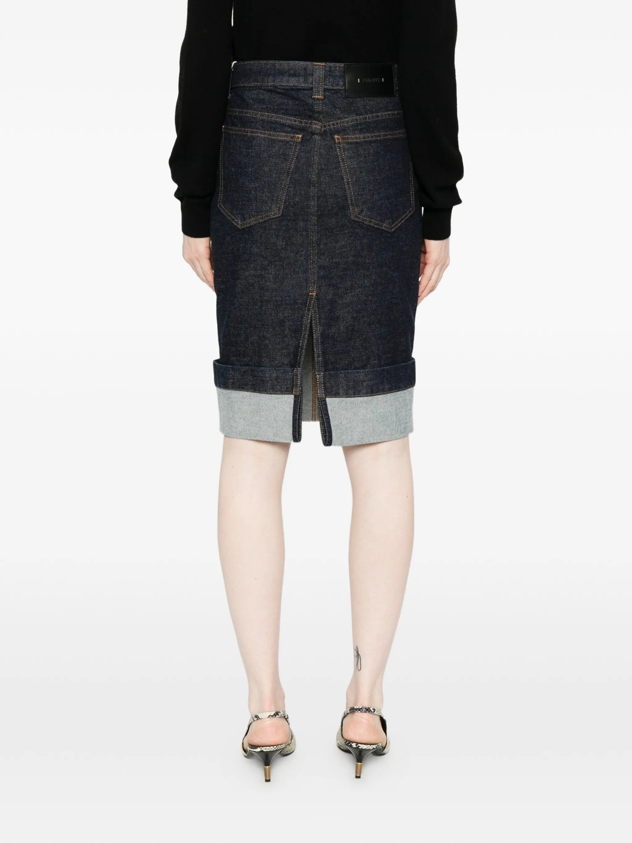 Kendra cuffed midi skirt