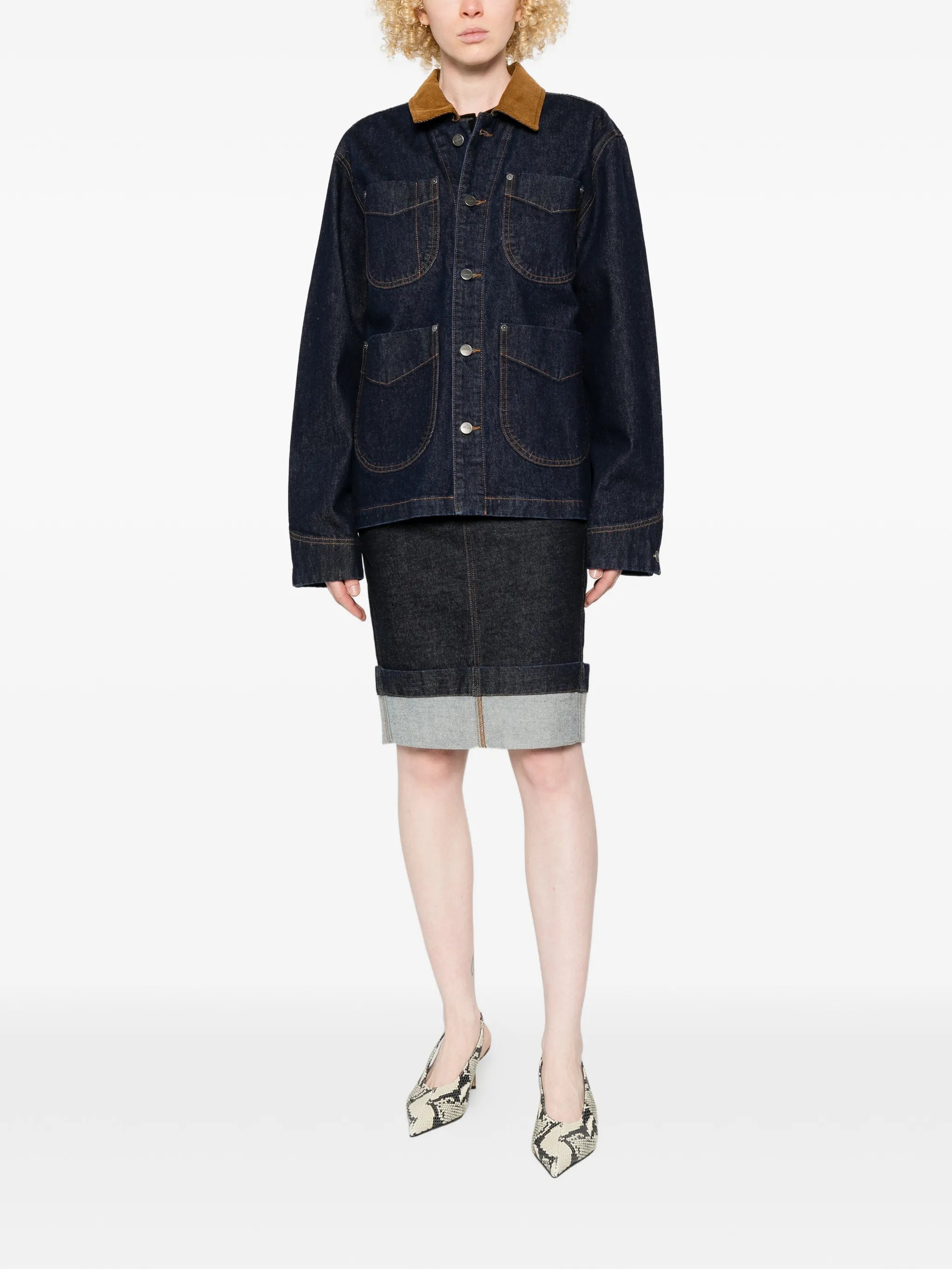 Wyatt corduroy-collar denim jacket