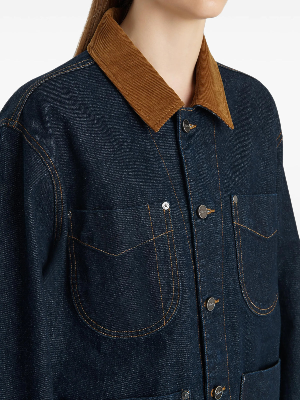 Wyatt corduroy-collar denim jacket