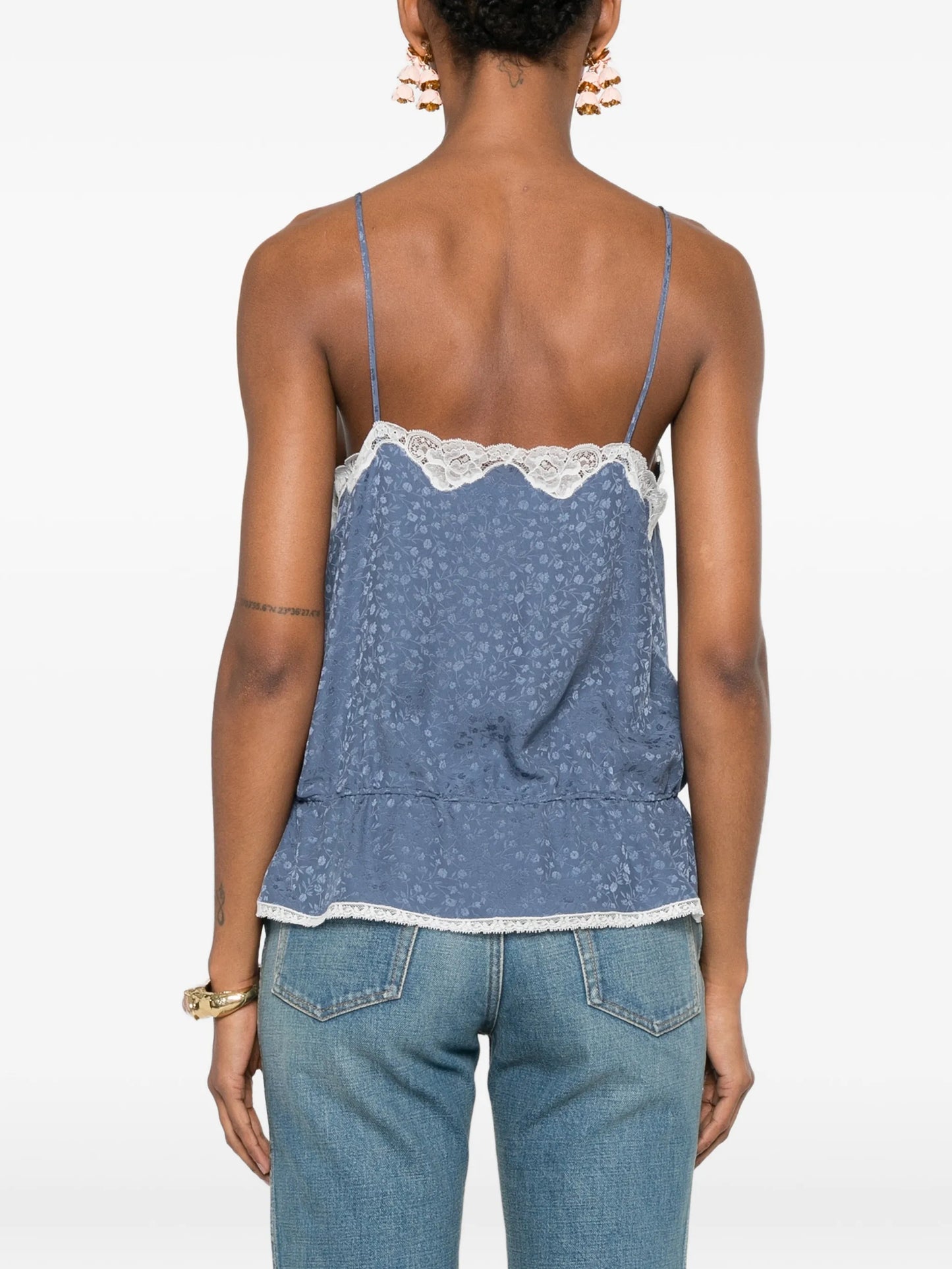 lace-trimmed silk cami top