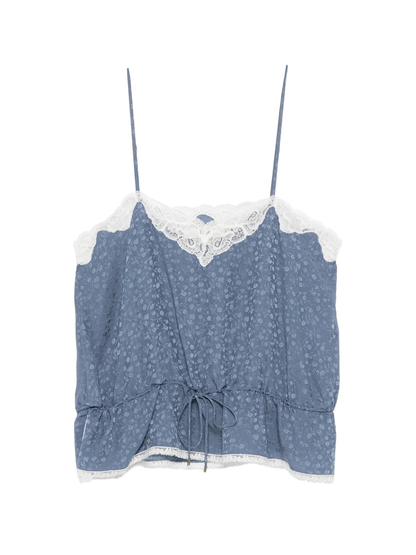 lace-trimmed silk cami top