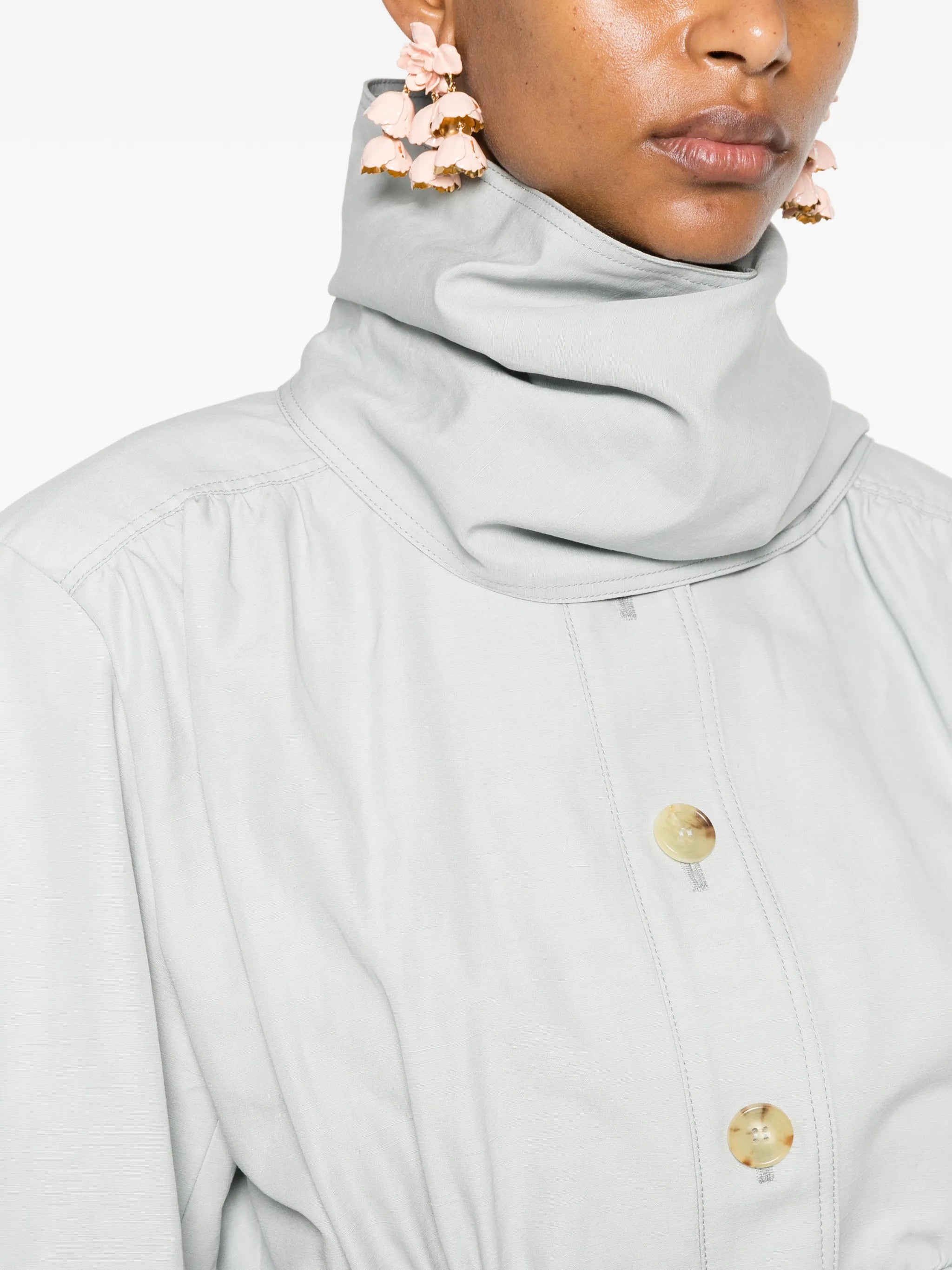 buttoned belted jacket