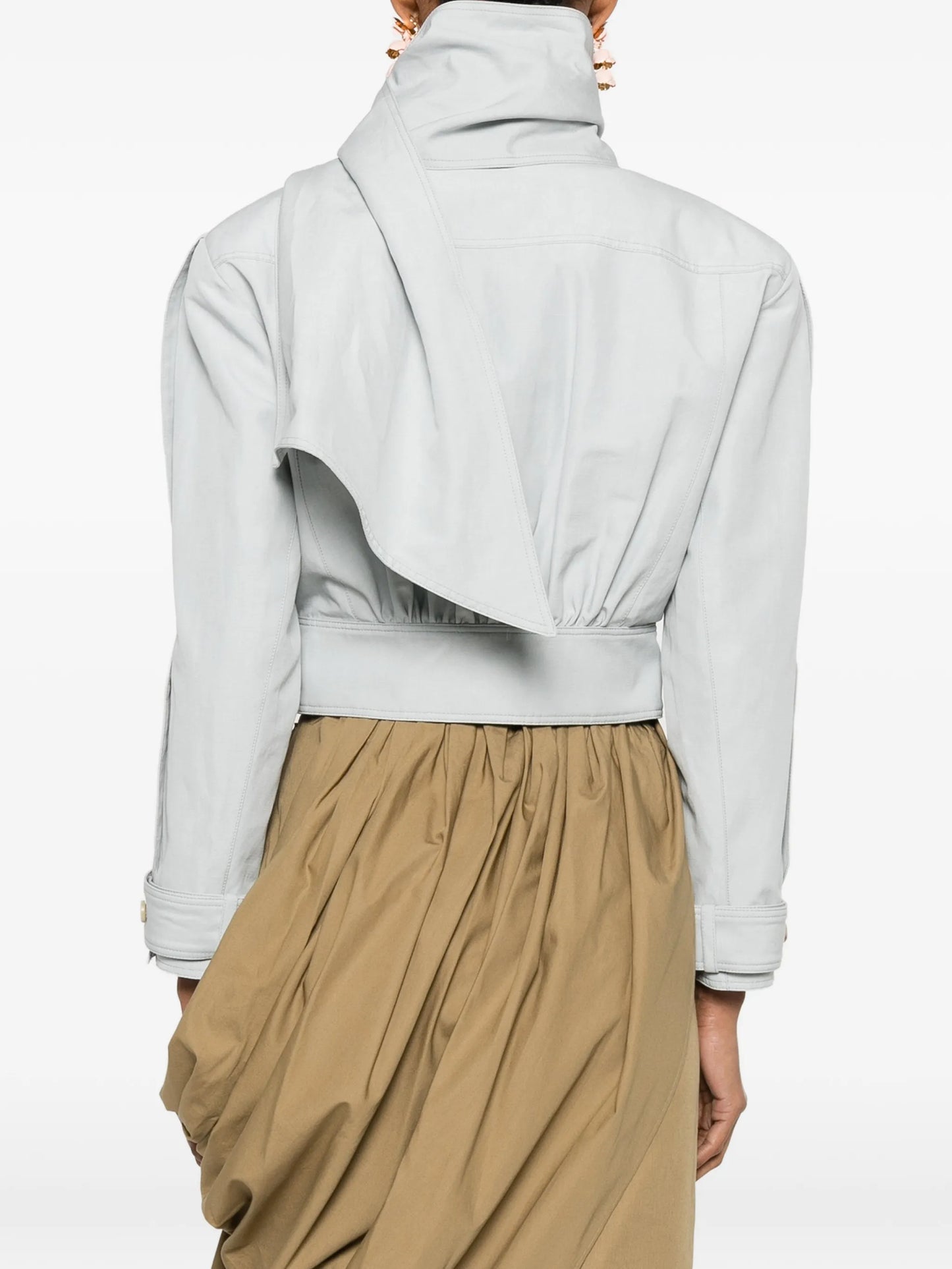 buttoned belted jacket