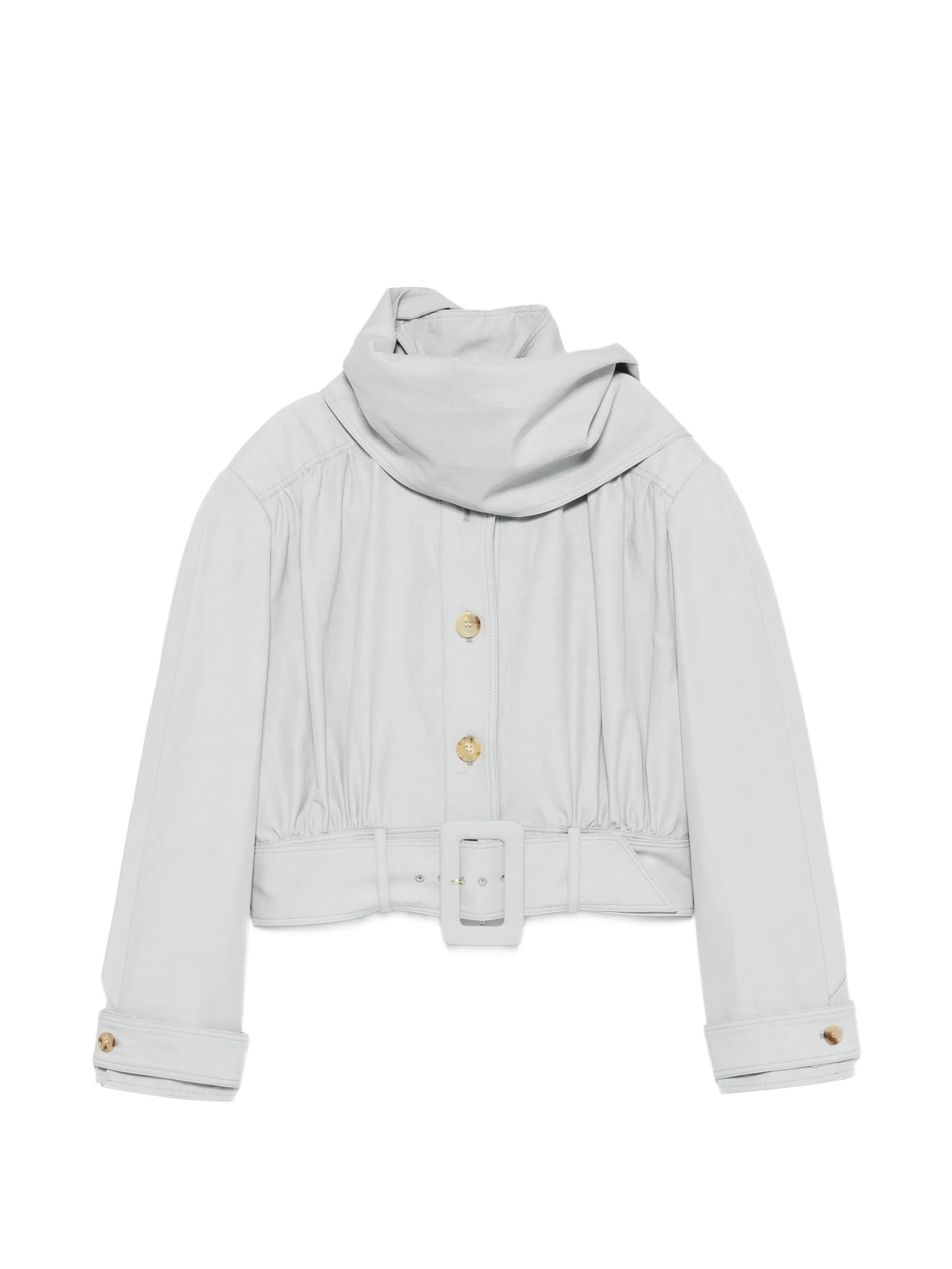 buttoned belted jacket