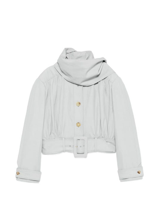 buttoned belted jacket