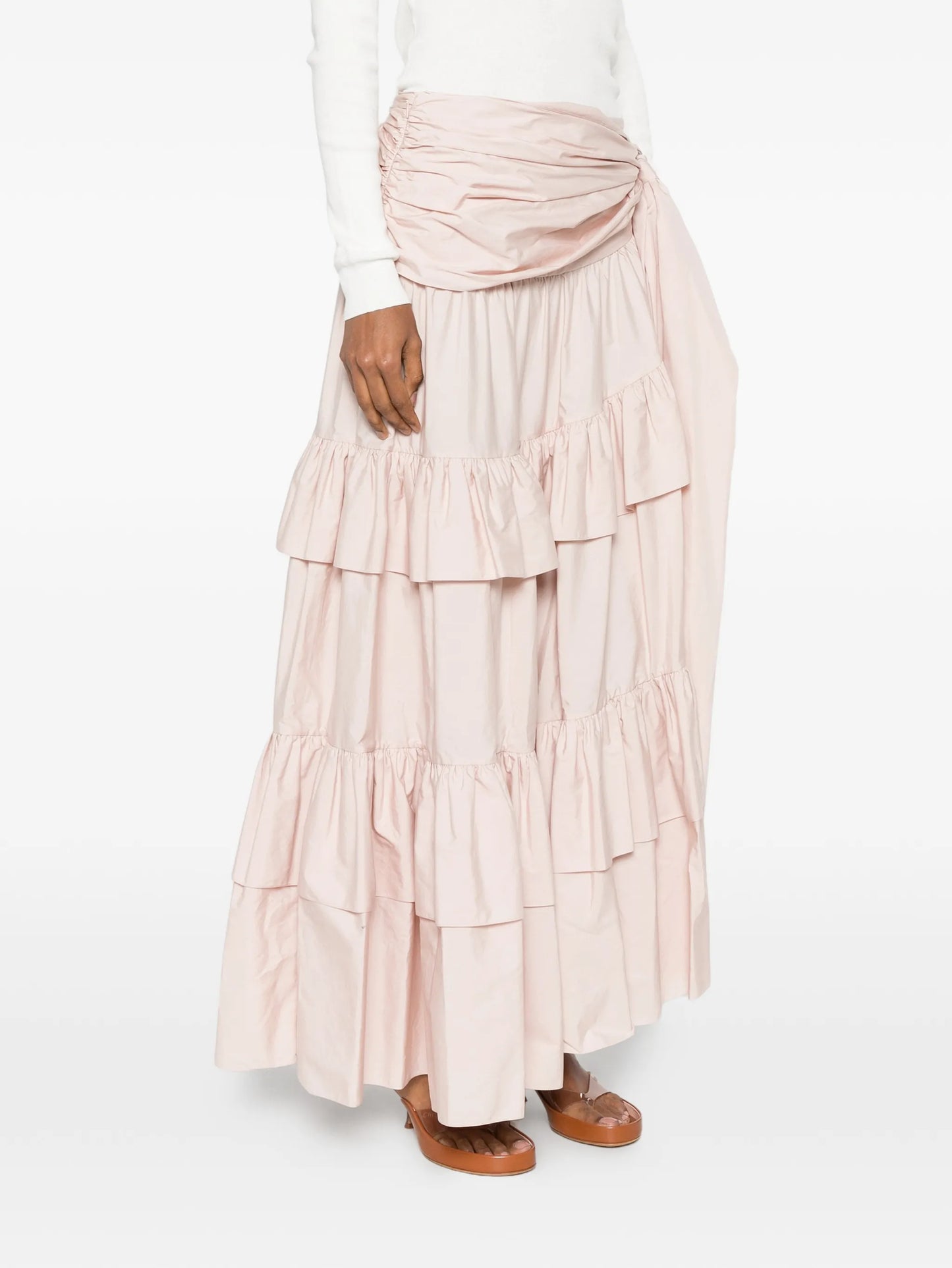 ruffled tiered maxi skirt