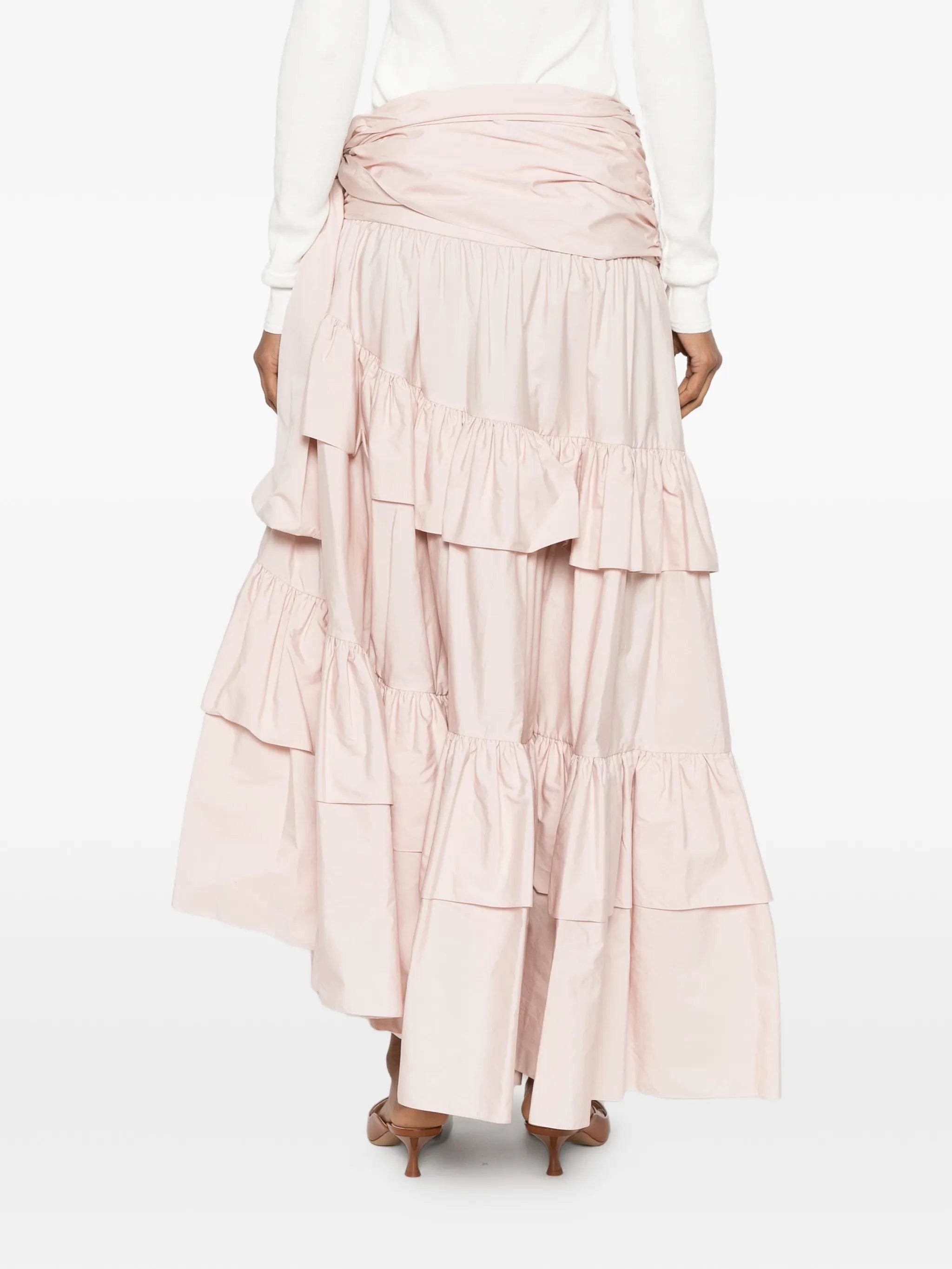 ruffled tiered maxi skirt