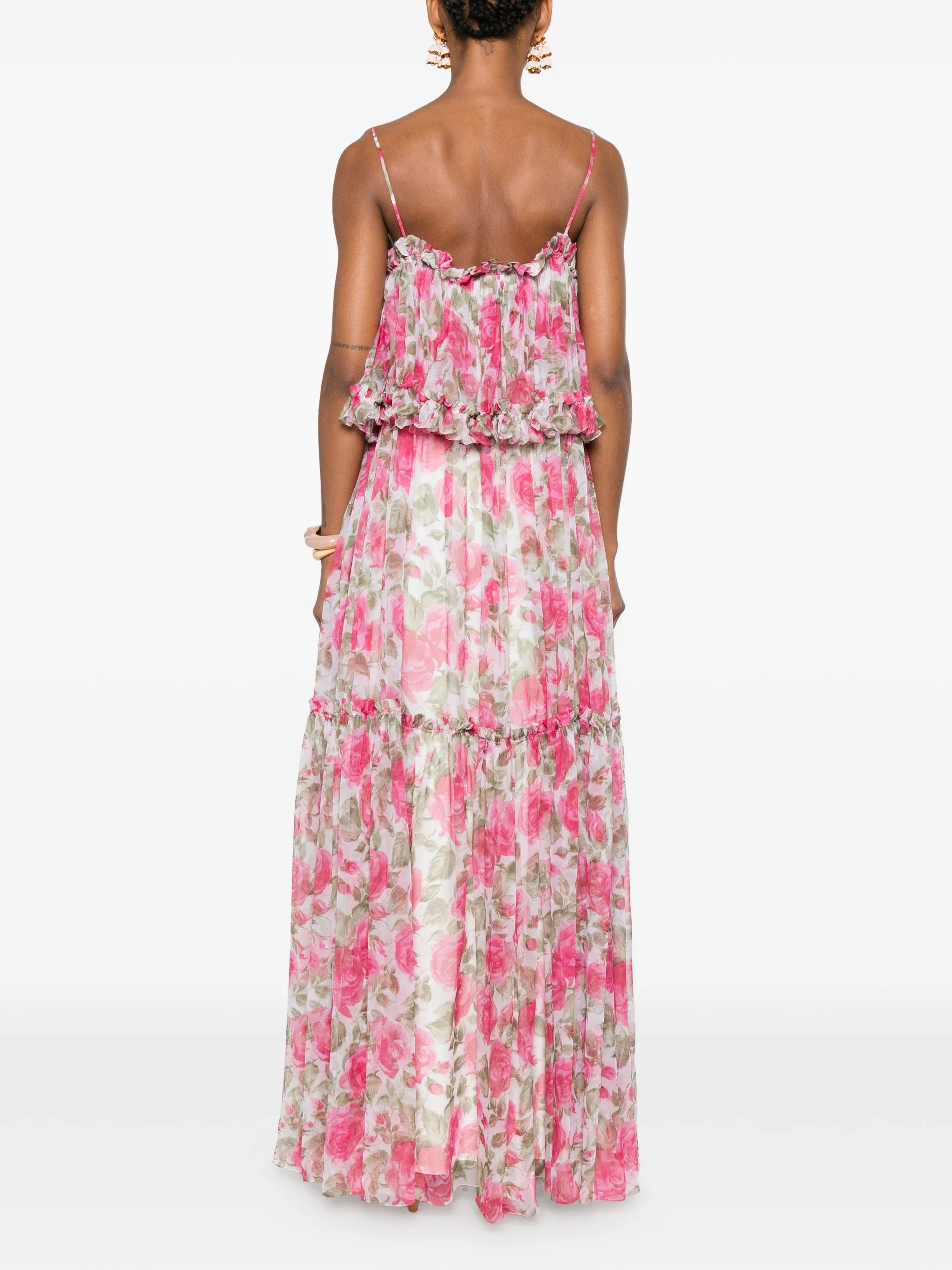 floral-print ruffled maxi dress